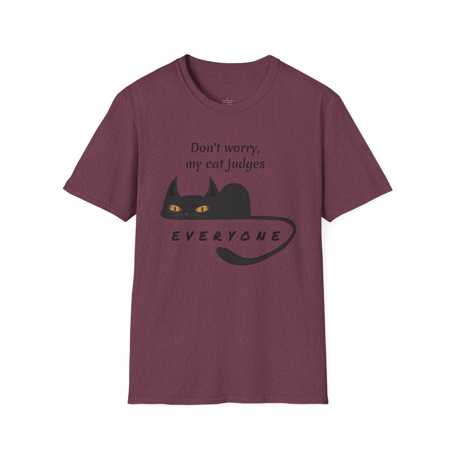 Judging Cat - Unisex Softstyle T-Shirt 100% Cotton Graphic