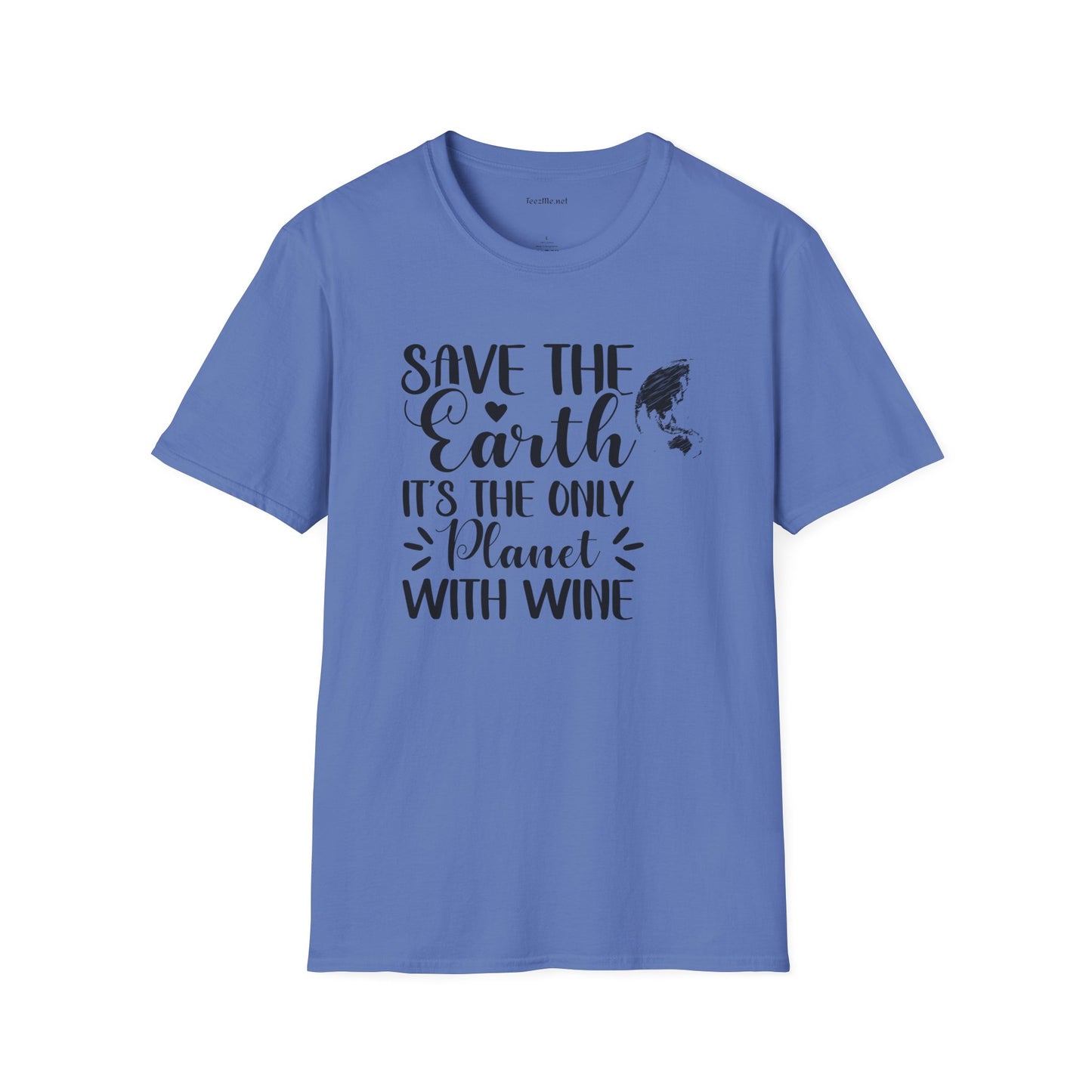 Save the Earth (Wine) Unisex Soft T-Shirt 100% Cotton Graphic