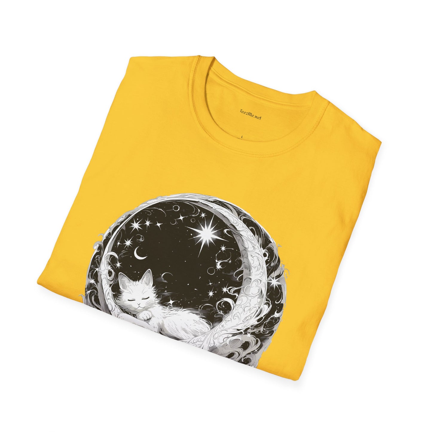 Moon Cat - Unisex Softstyle T-Shirt 100% Cotton Graphic