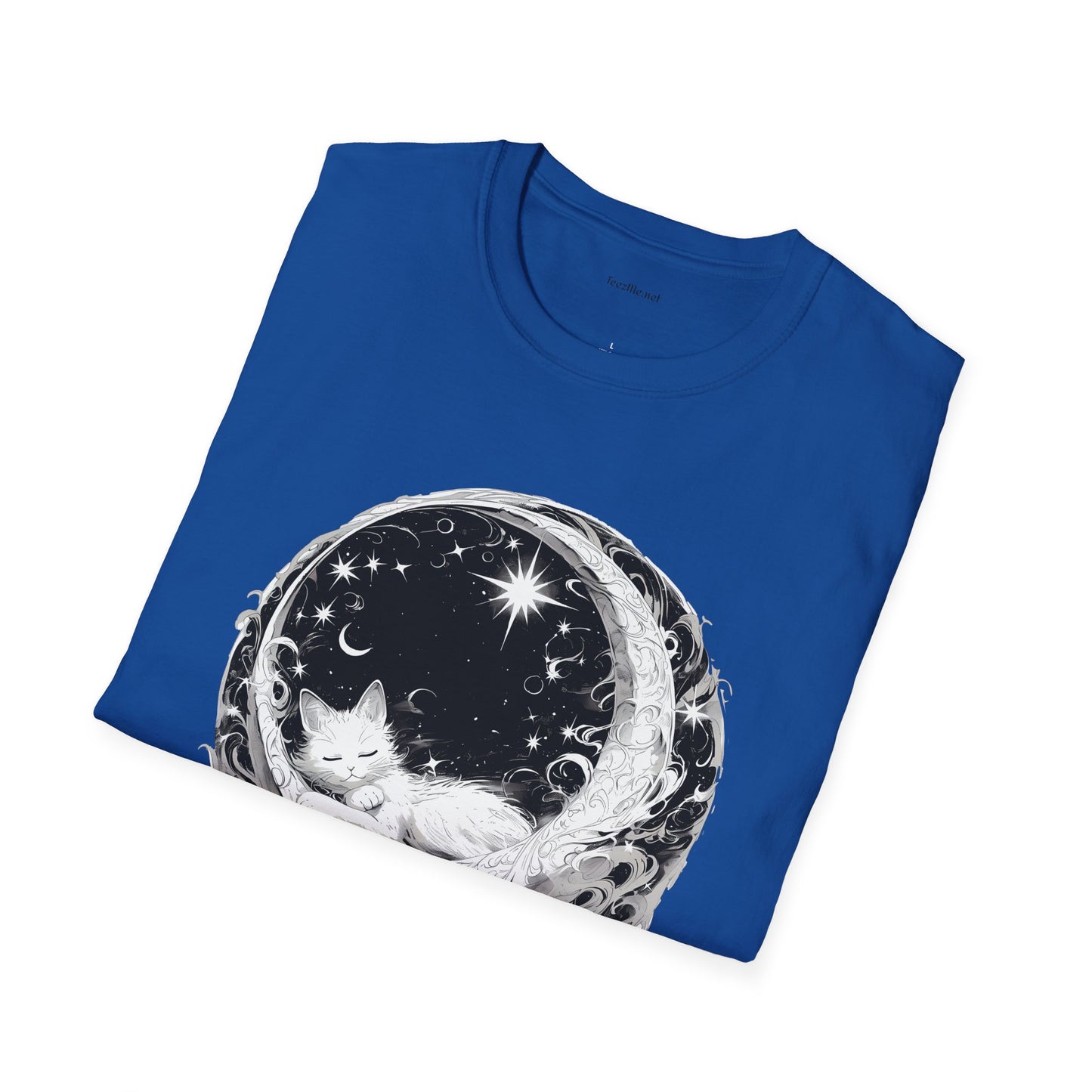 Moon Cat - Unisex Softstyle T-Shirt 100% Cotton Graphic