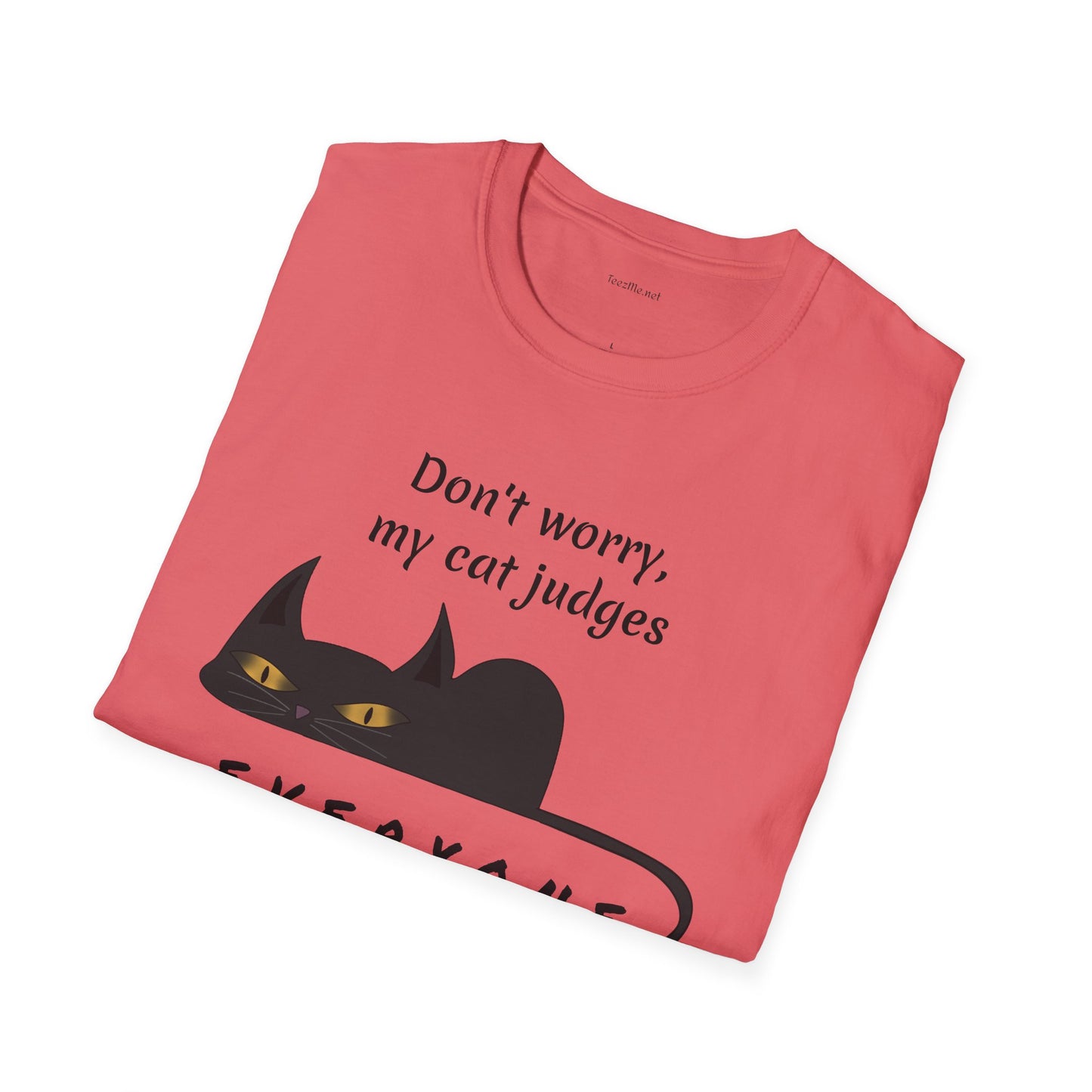 Judging Cat - Unisex Softstyle T-Shirt 100% Cotton Graphic