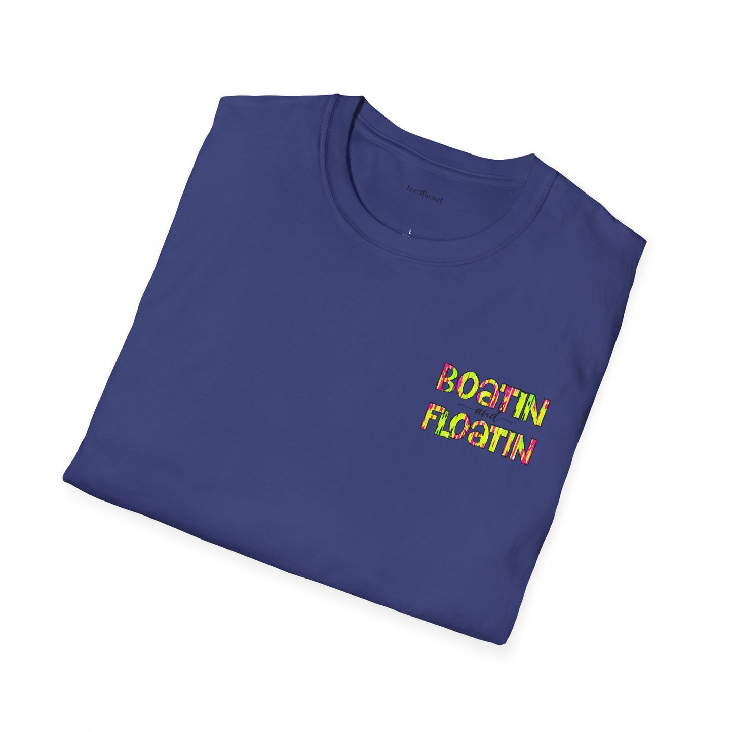 Boatin and Floatin (pocket size) - Unisex Softstyle T-Shirt 100% Cotton Graphic