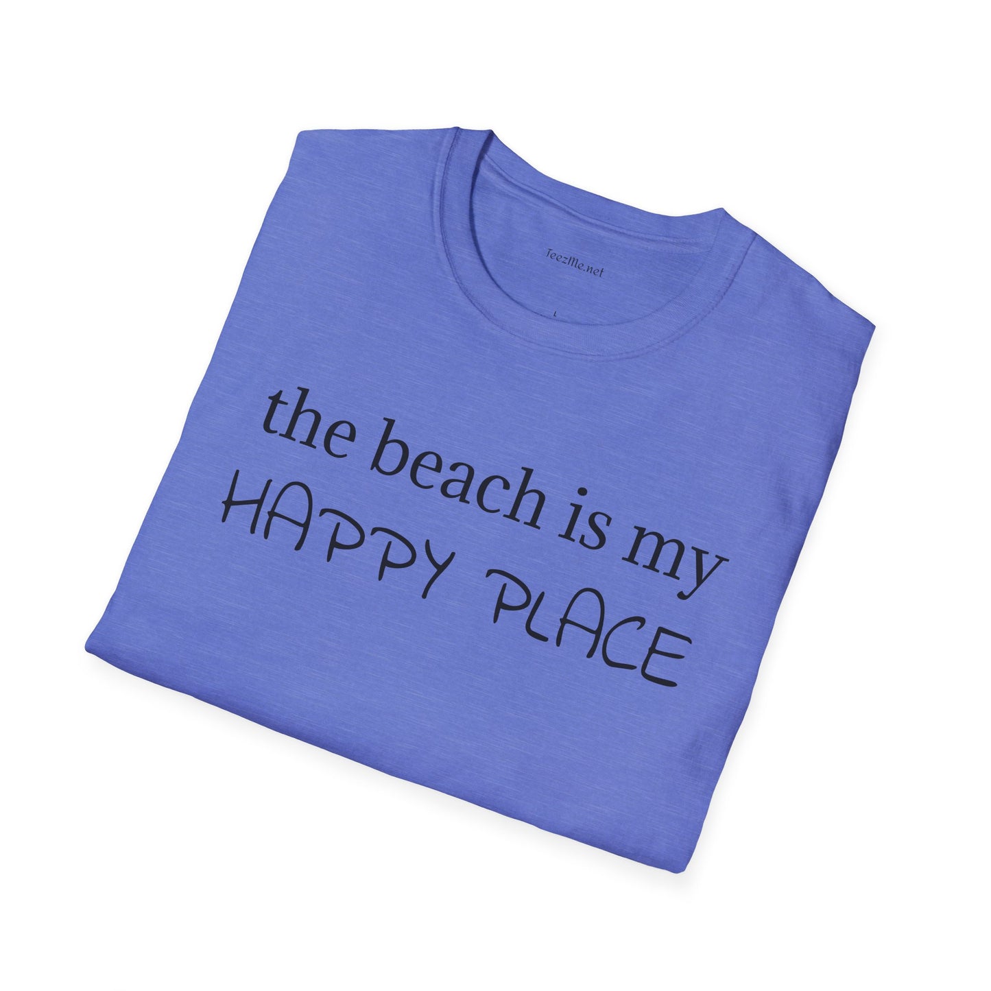 The beach is my happy place - Unisex Softstyle T-Shirt 100% Cotton Graphic
