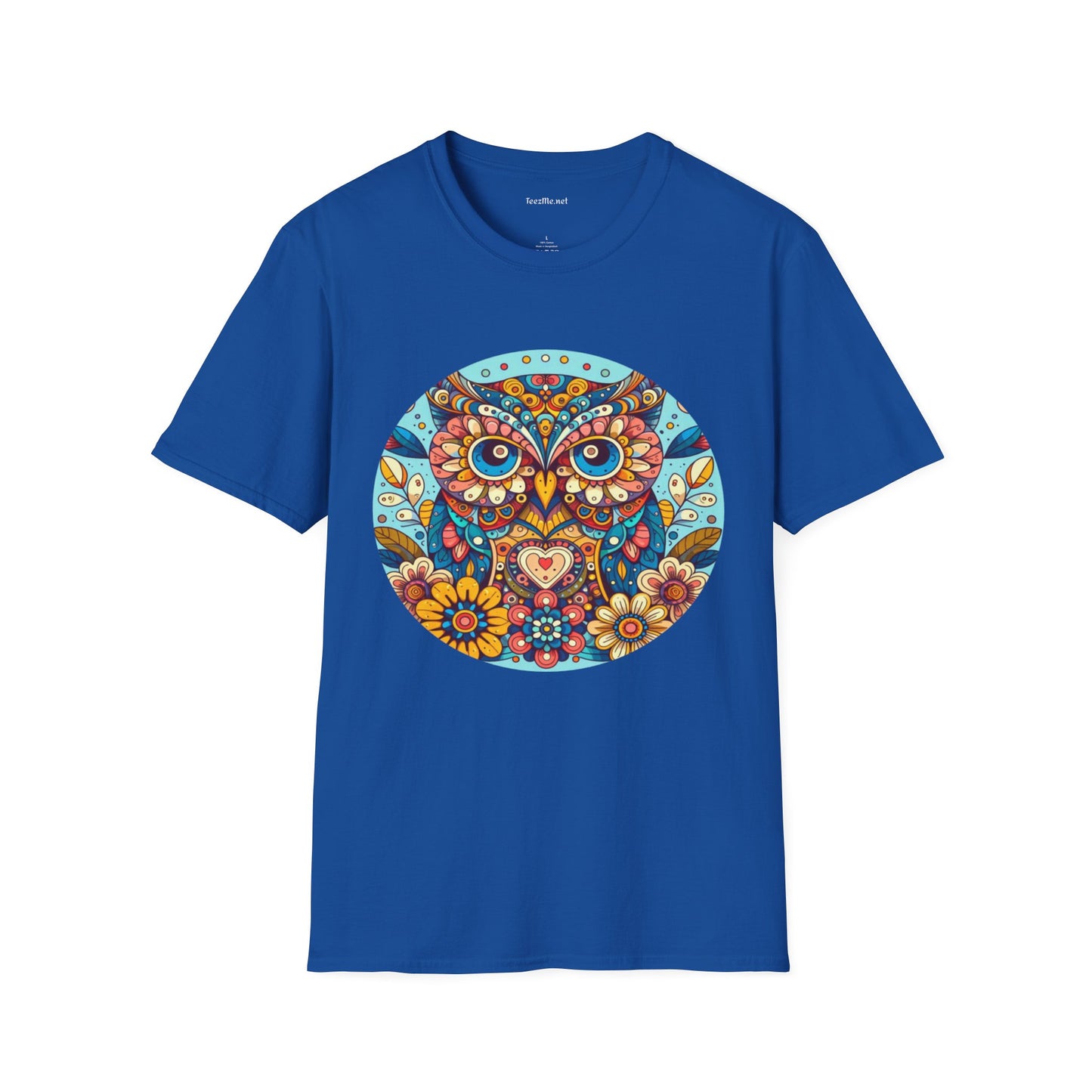 Floral Owl (1) Unisex Softstyle T-Shirt 100% Cotton Graphic