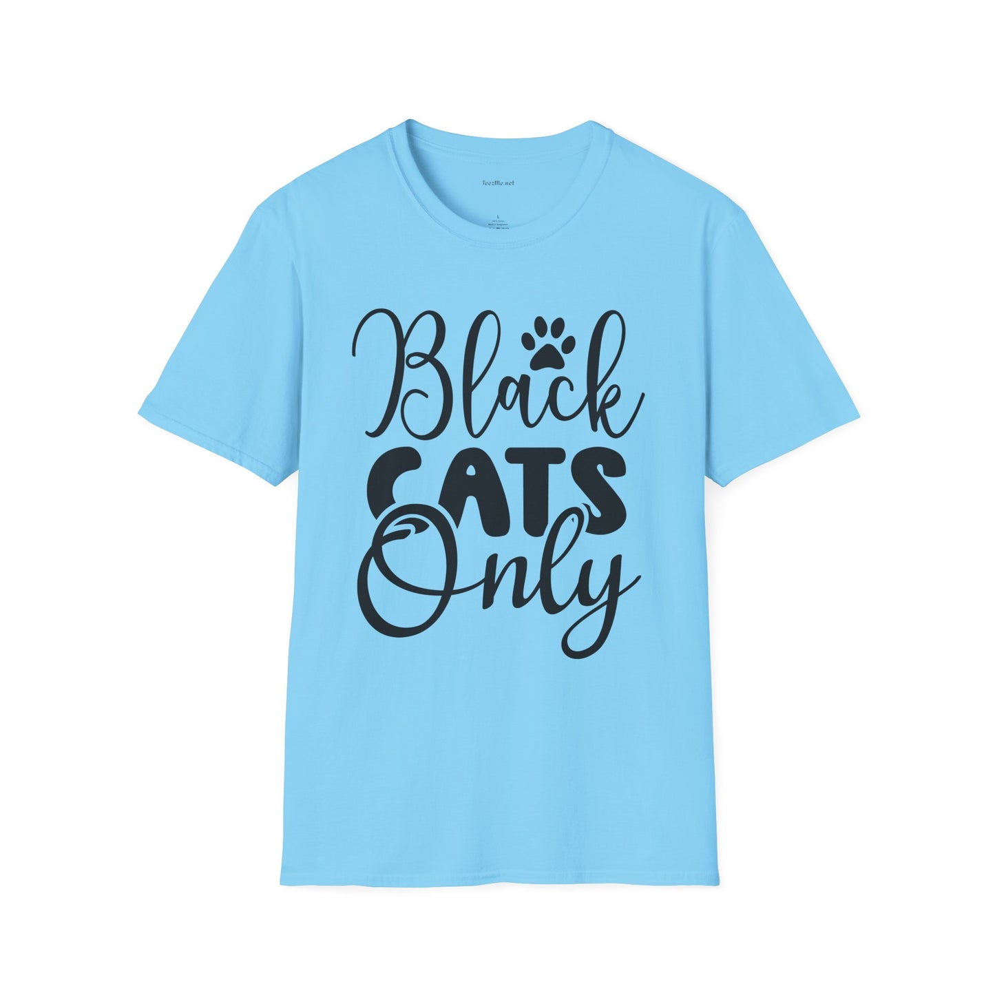 Black Cats Only - Unisex Softstyle T-Shirt 100% Cotton Graphic