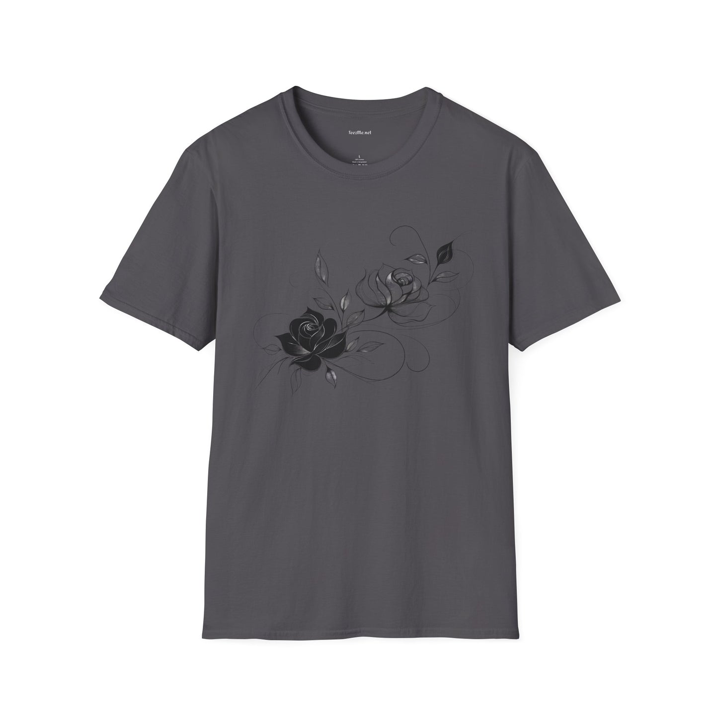 Black rose bouquet - Unisex Softstyle T-Shirt 100% Cotton Graphic