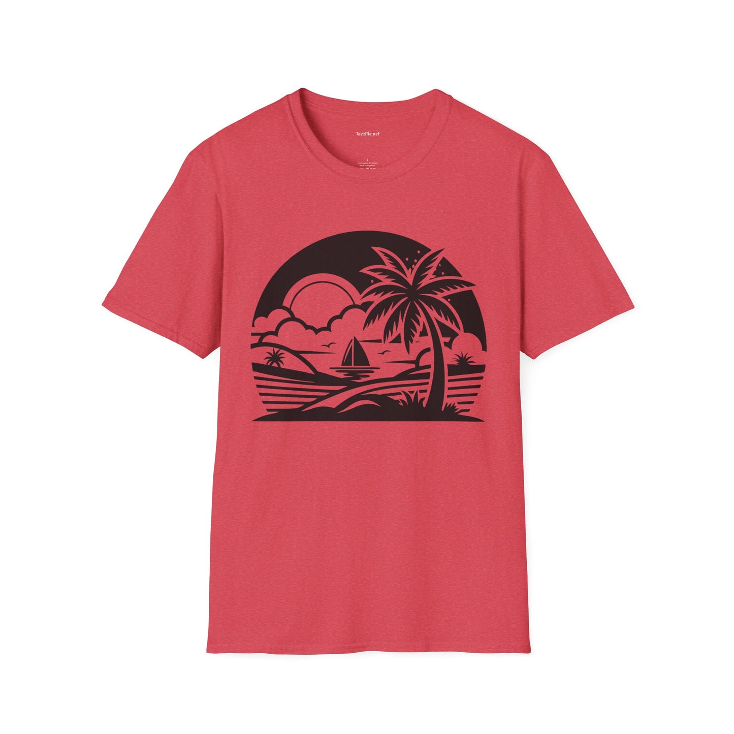 Beach Sunrise - Unisex Softstyle T-Shirt 100% Cotton Graphic
