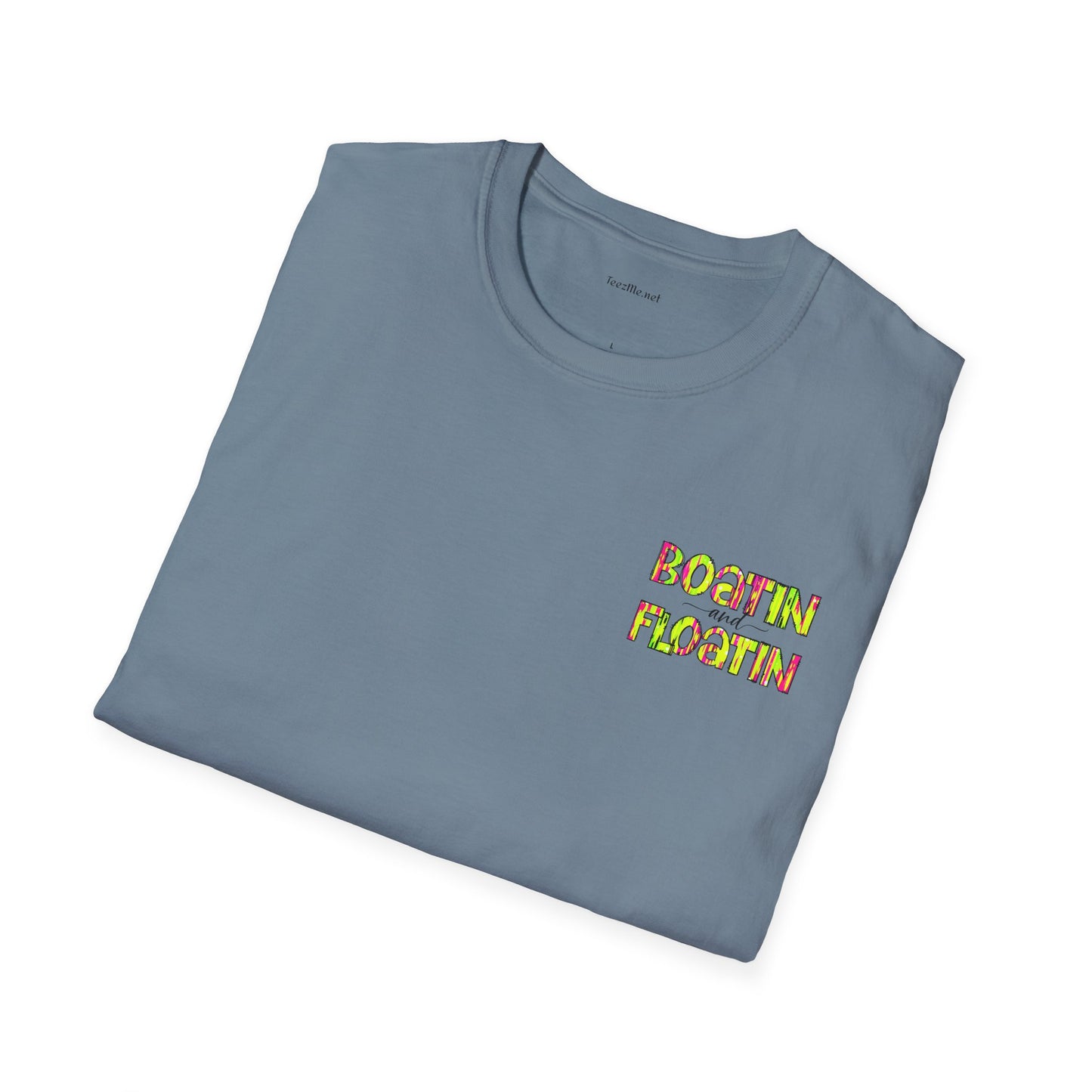 Boatin and Floatin (pocket size) - Unisex Softstyle T-Shirt 100% Cotton Graphic