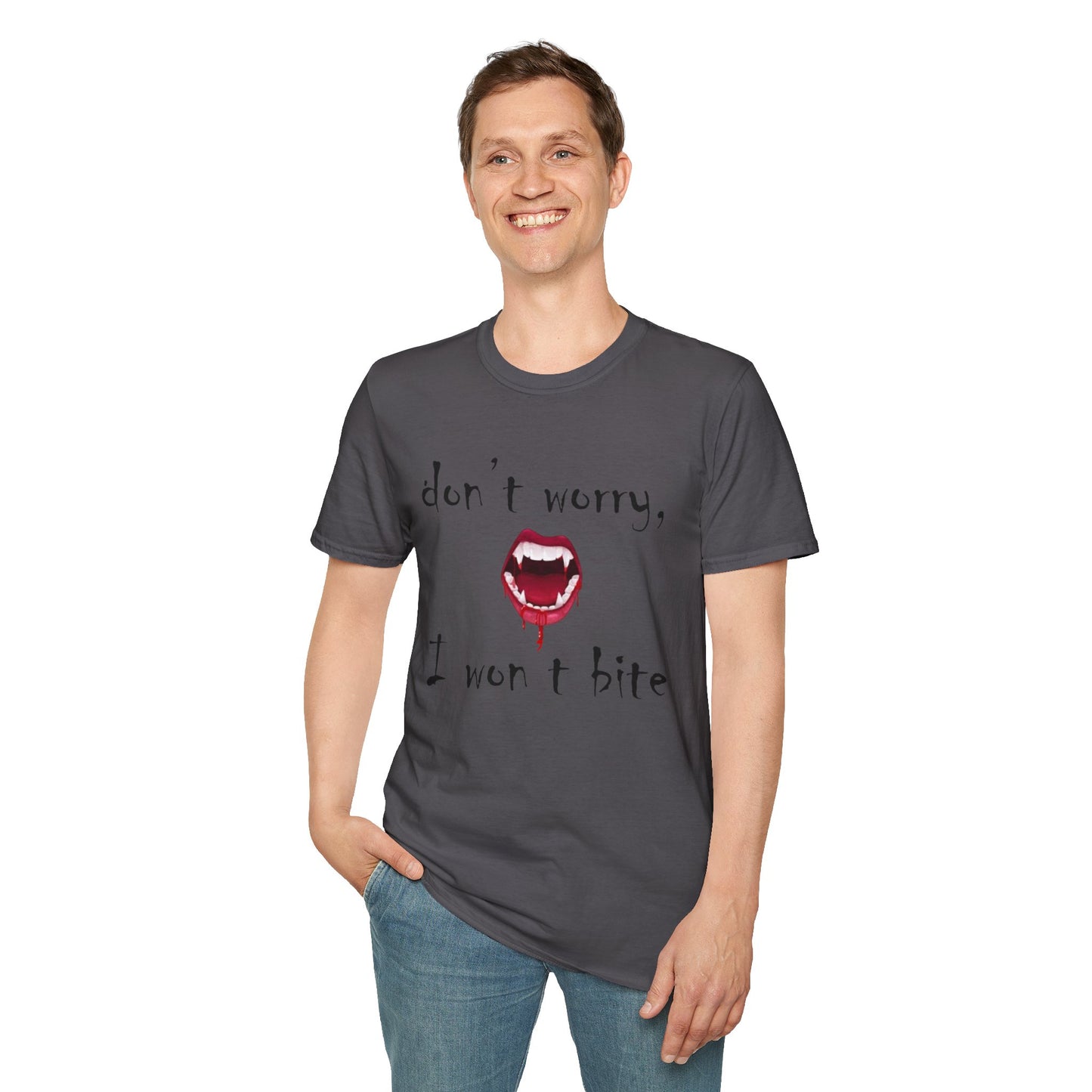 Don't worry I won't bite - Unisex Softstyle T-Shirt 100% Cotton Graphic