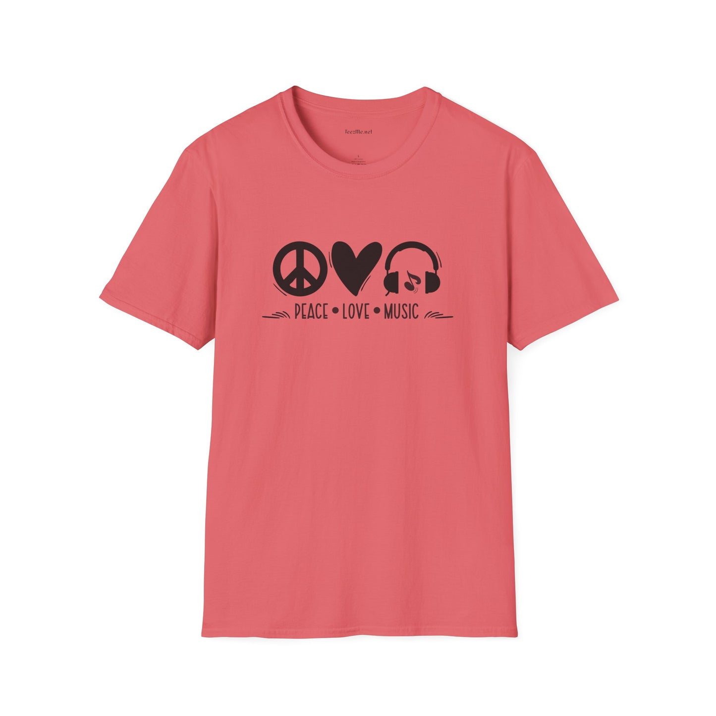 Peace Love Music - Unisex Softstyle T-Shirt 100% Cotton Graphic