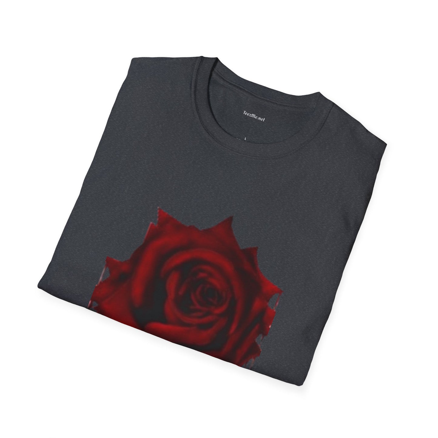 Bleeding Rose Illustration - Unisex Softstyle T-Shirt 100% Cotton Graphic