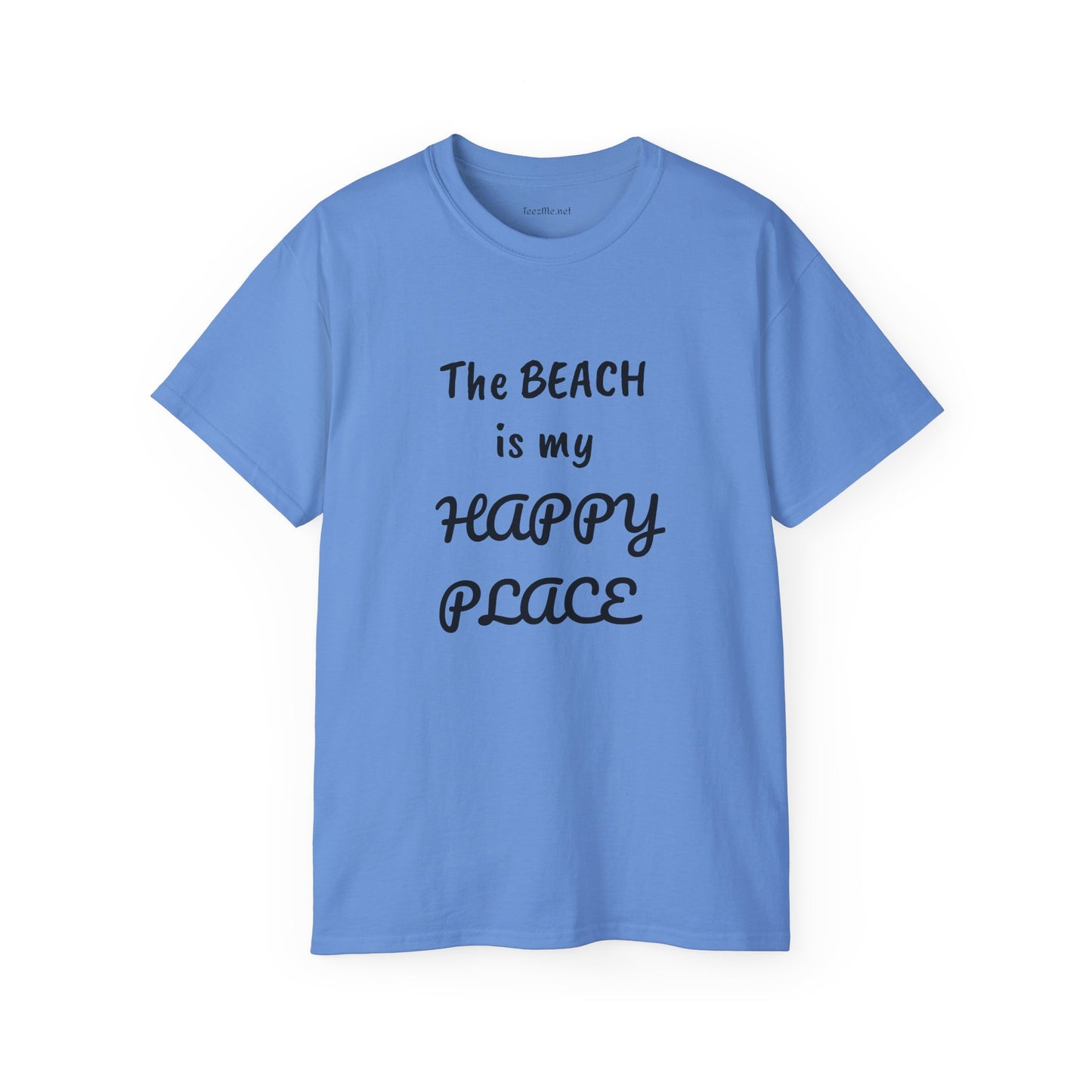 The BEACH is my Happy Place - Unisex Ultra Cotton Tee 100% Cotton Graphic