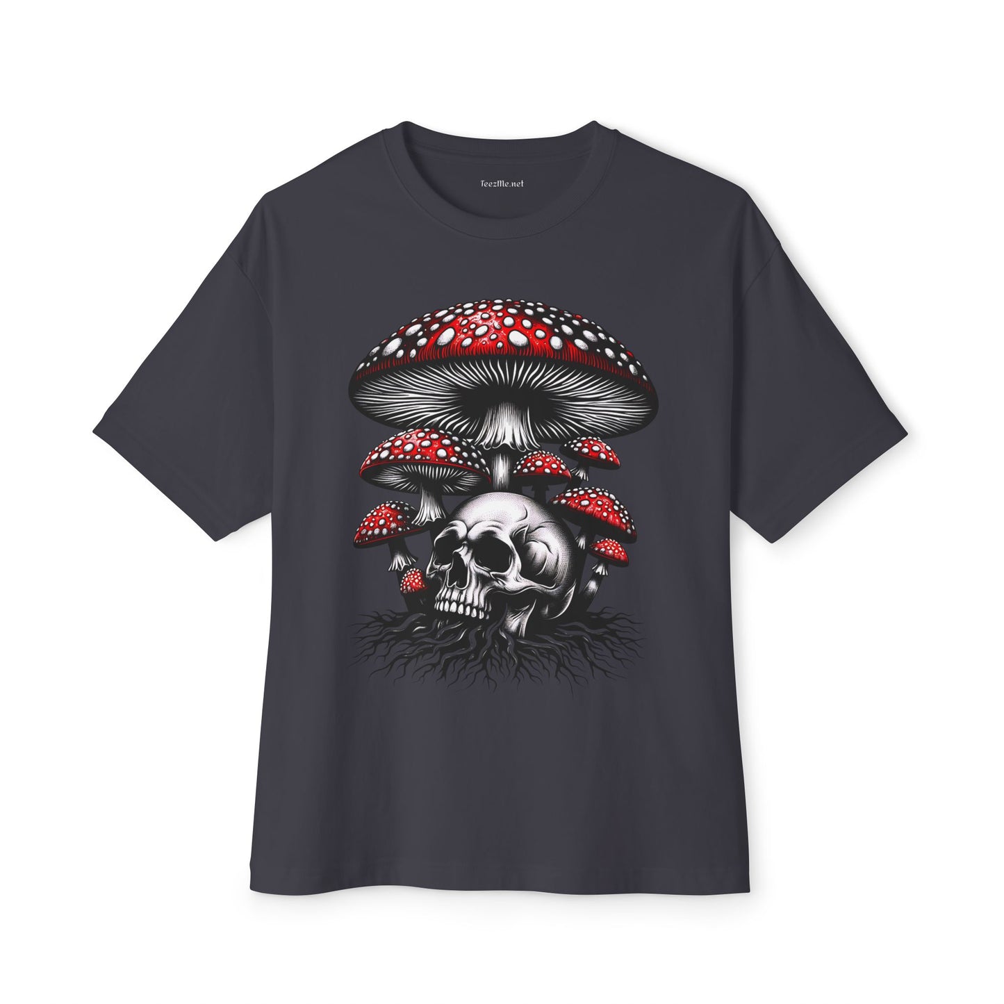 Skull with Mushrooms Unisex Oversized Boxy Tee