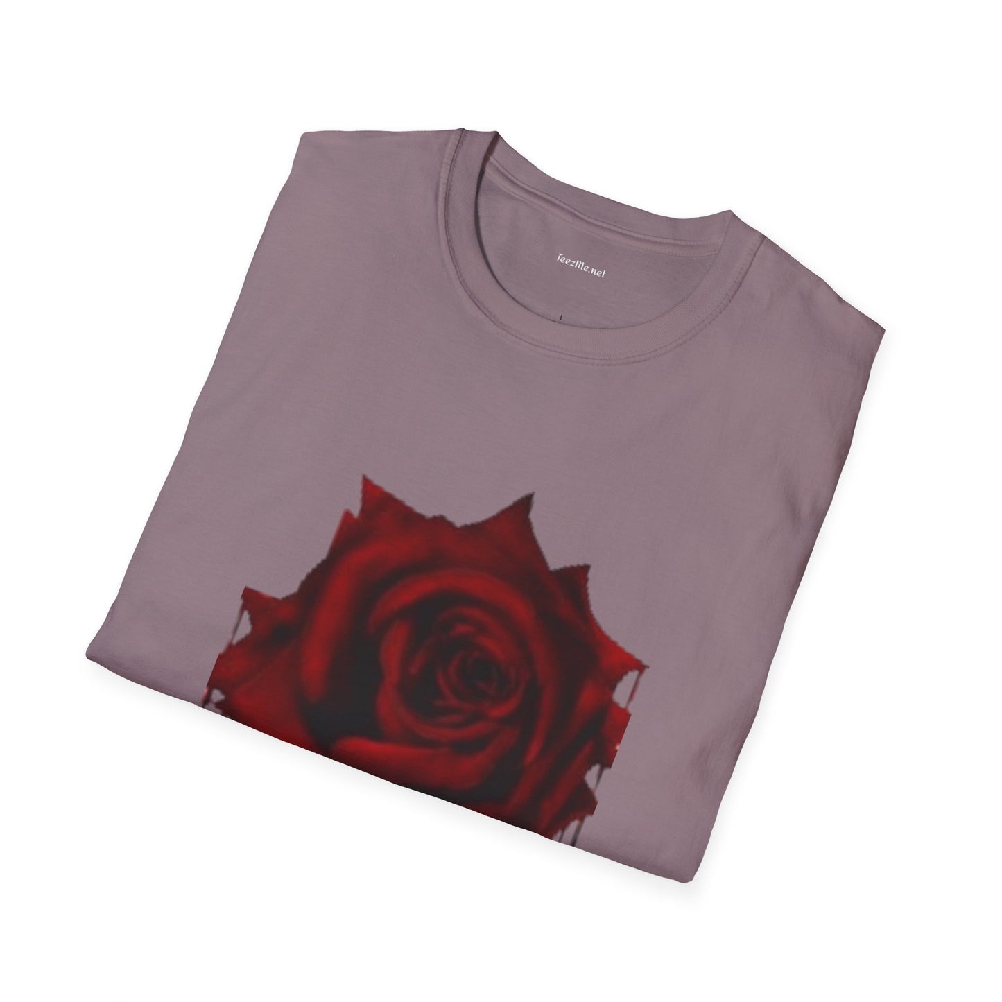 Bleeding Rose Illustration - Unisex Softstyle T-Shirt 100% Cotton Graphic