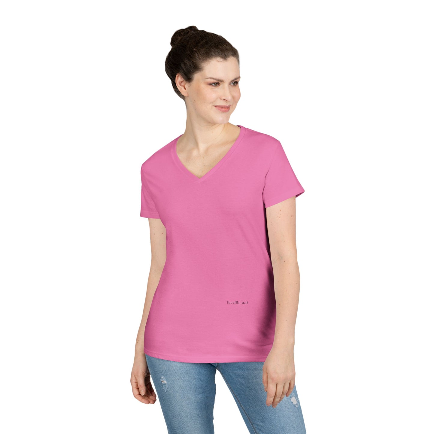 Angel Wings (back) - Ladies' V-Neck T-Shirt 100% cotton