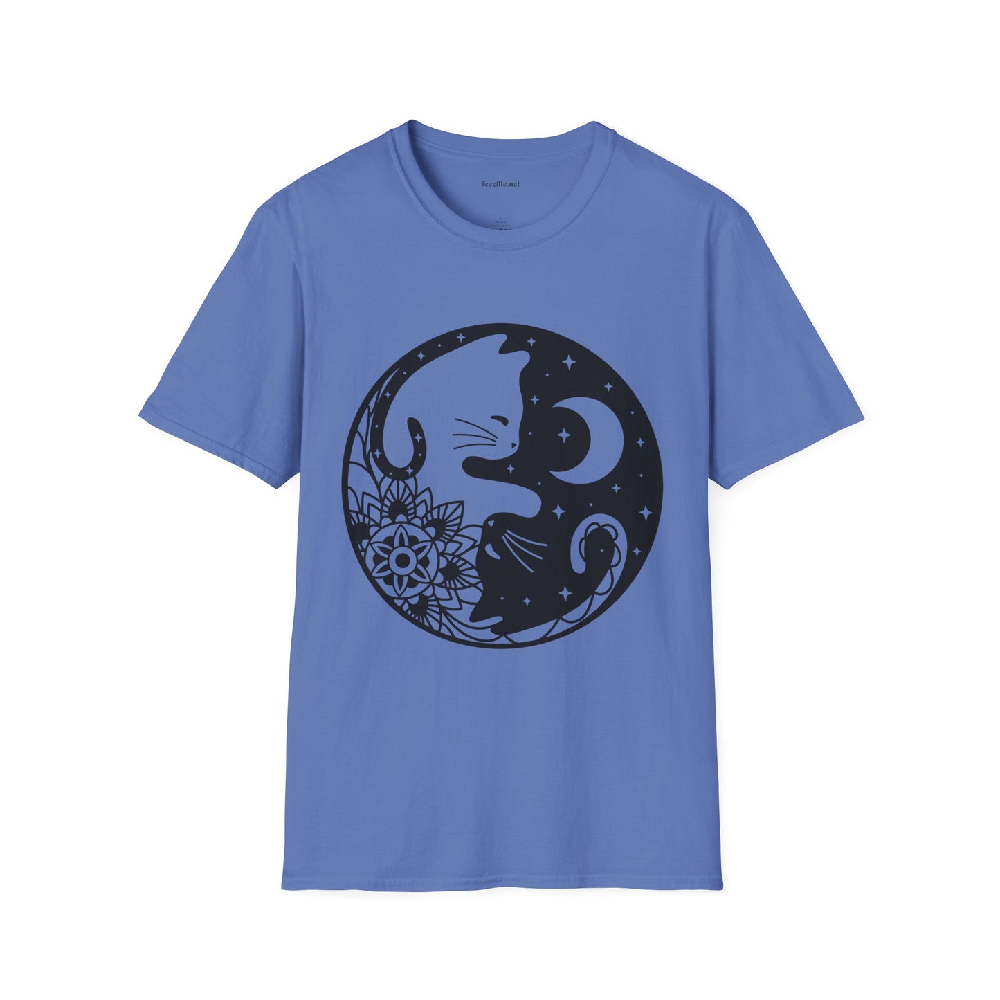 Yin Yang Cat1 Unisex Soft T-Shirt 100% Cotton Graphic