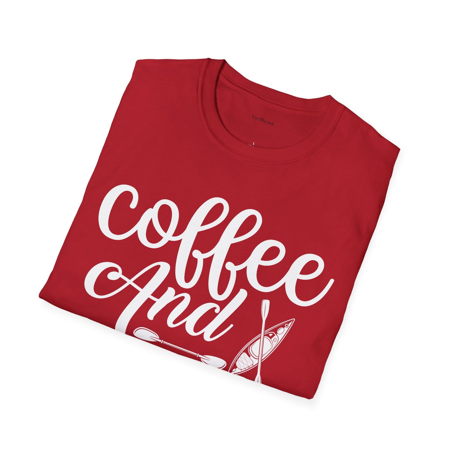 Coffee and Kayaks - Unisex Softstyle T-Shirt 100% Cotton Graphic