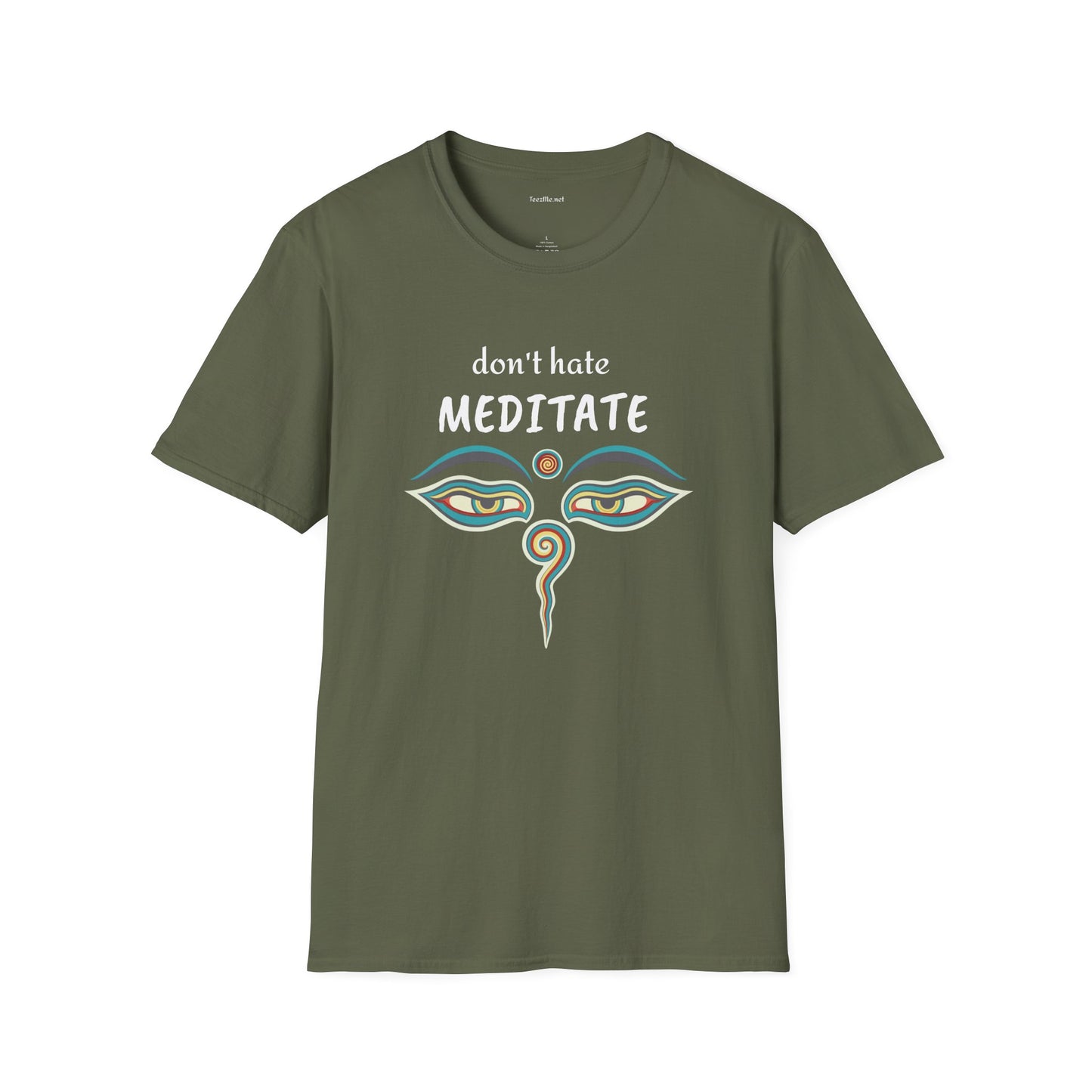 Don't hate MEDITATE - Unisex Softstle T-Shirt 100% Cotton Graphic #yoga