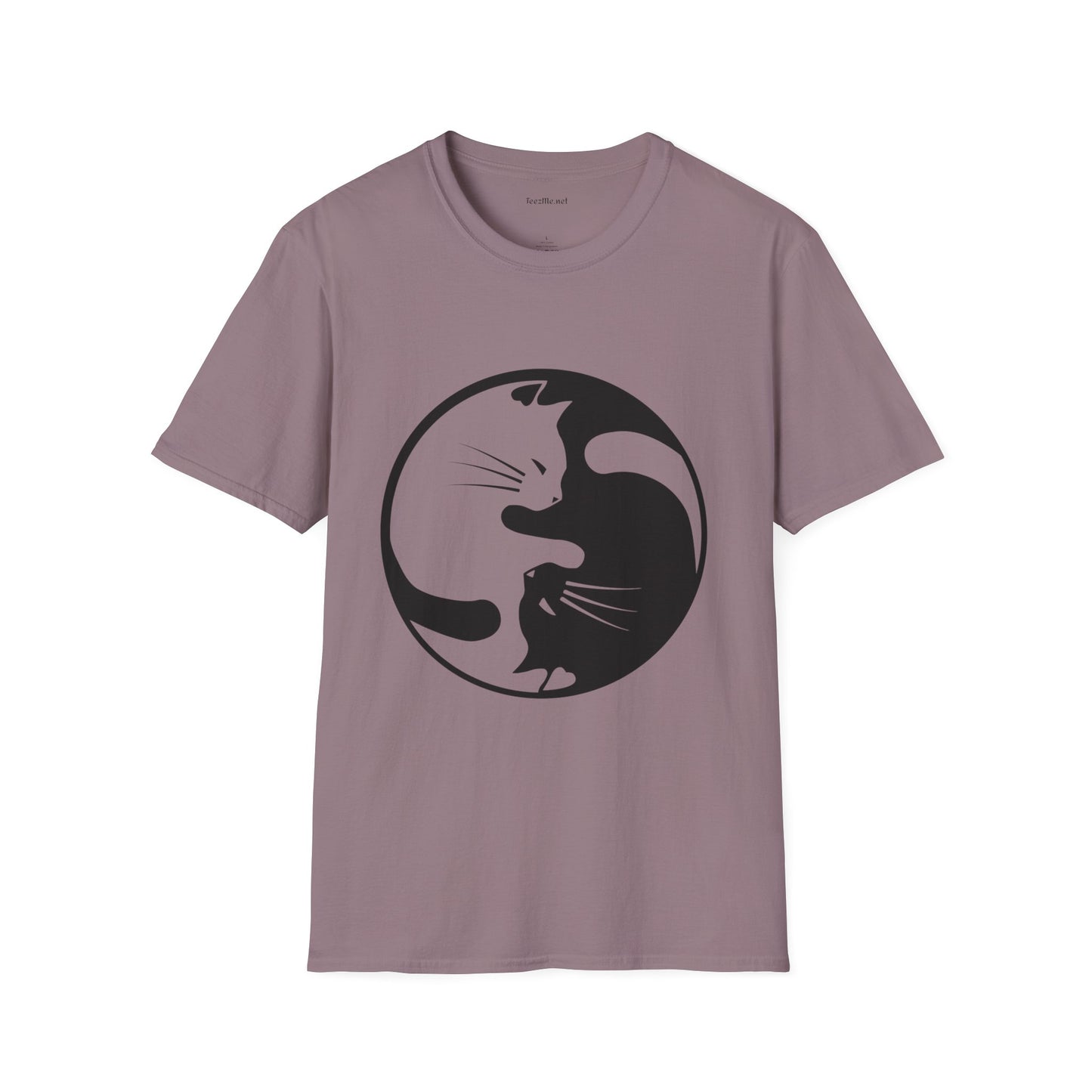Yin Yang Cat3 Unisex Soft T-Shirt 100% Cotton Graphic