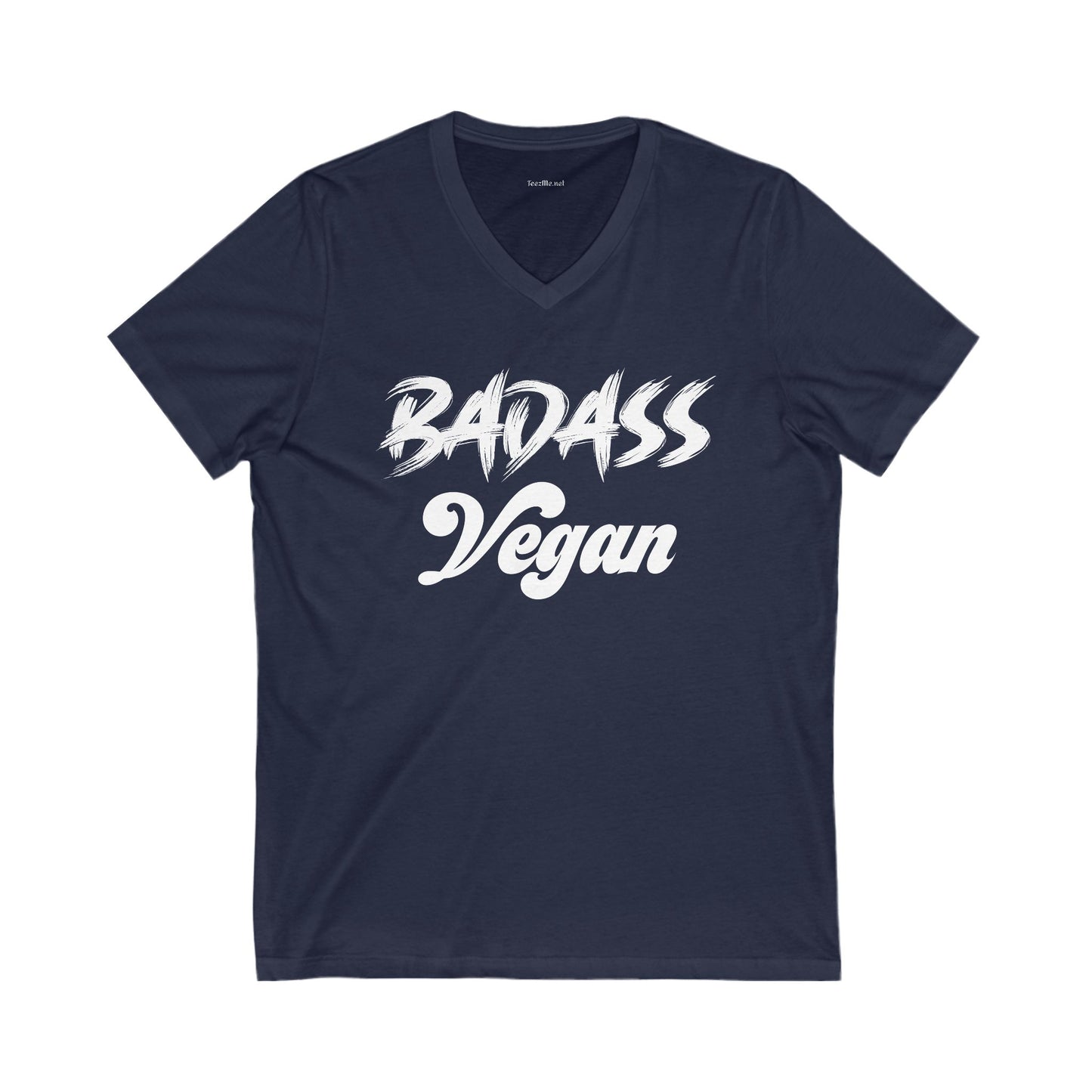 BADASS Vegan Unisex Jersey Short Sleeve V-Neck Tee