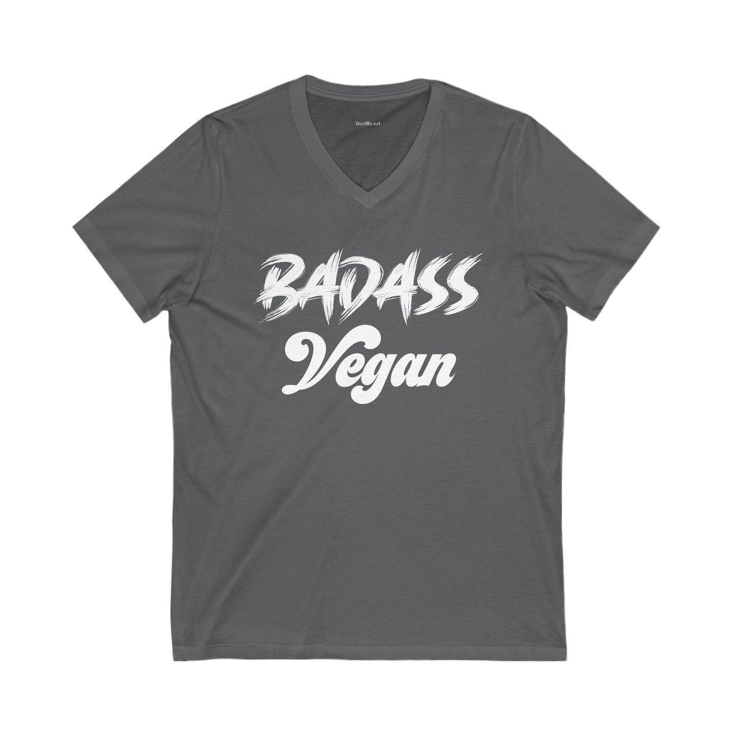 BADASS Vegan Unisex Jersey Short Sleeve V-Neck Tee