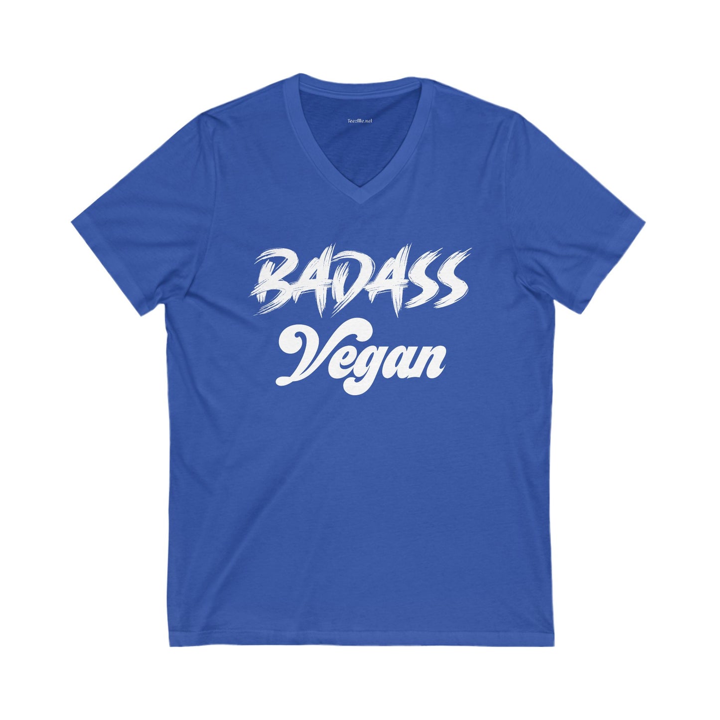 BADASS Vegan Unisex Jersey Short Sleeve V-Neck Tee