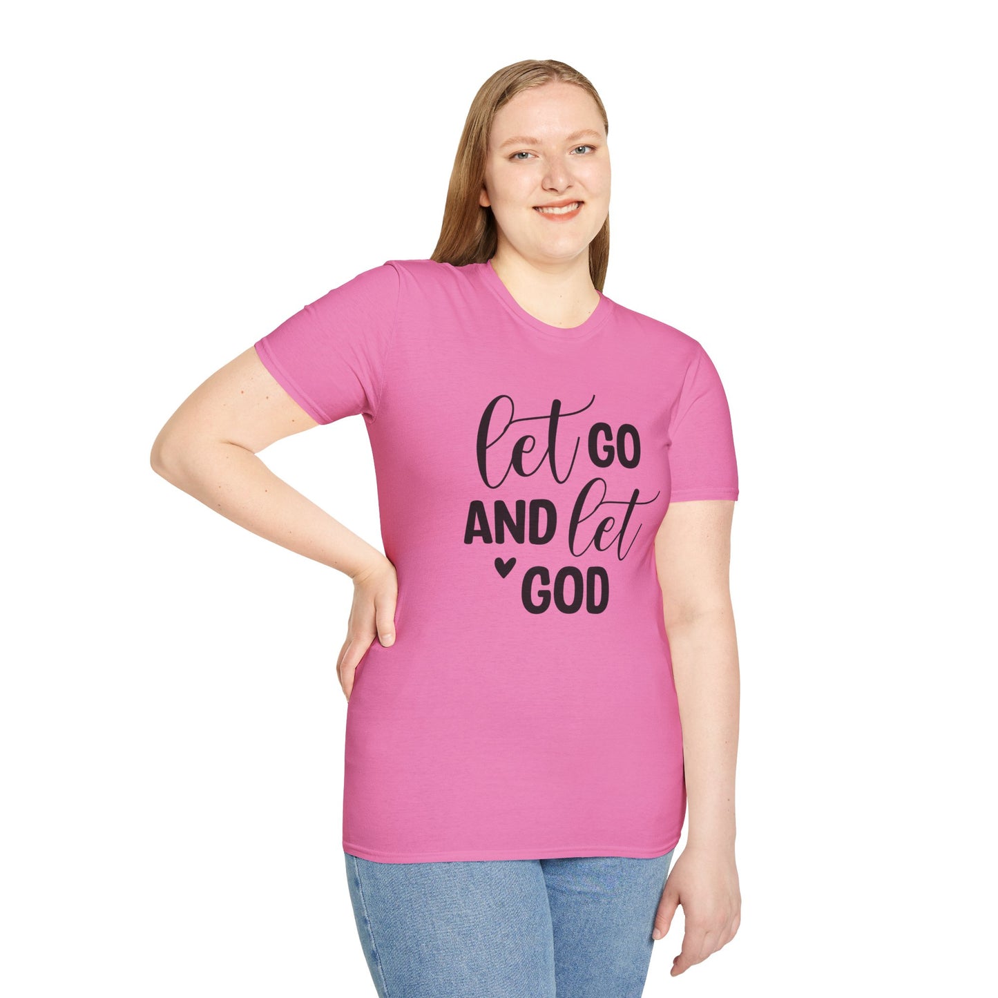 Let go and let God - Unisex Softstyle T-Shirt 100% Cotton Graphic