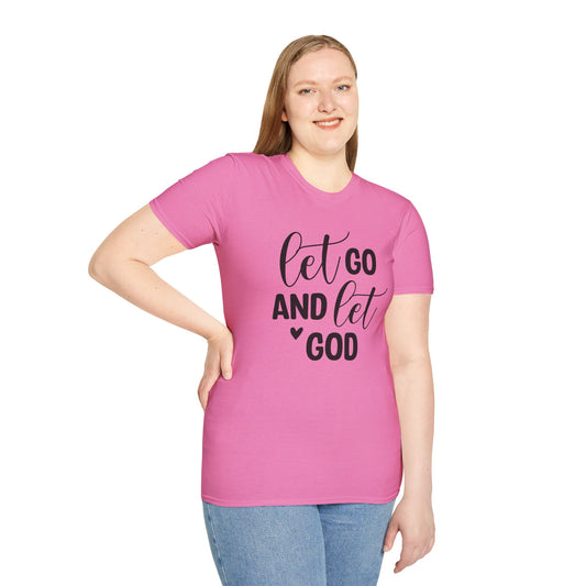 Let go and let God - Unisex Softstyle T-Shirt 100% Cotton Graphic