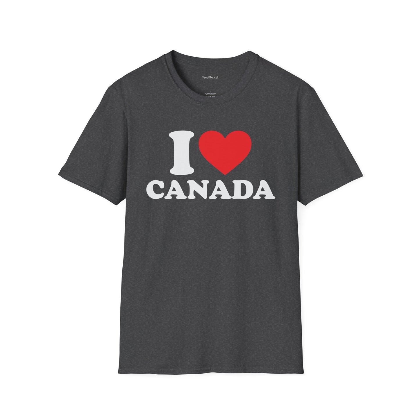 I Love Canada Unisex Softstyle T-Shirt 100% Cotton Graphic