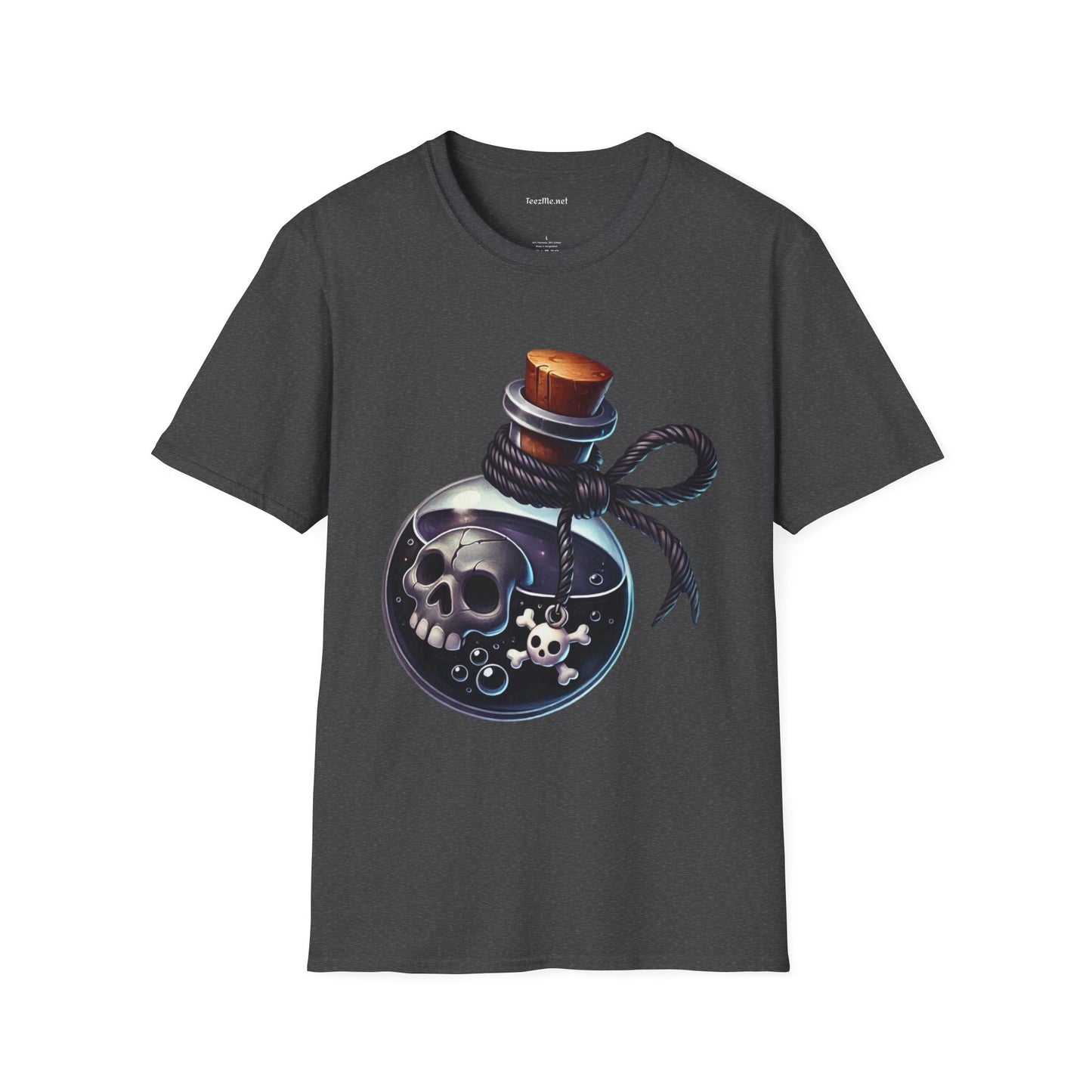Potion with Skeleton Unisex Soft T-Shirt 100% Cotton Graphic