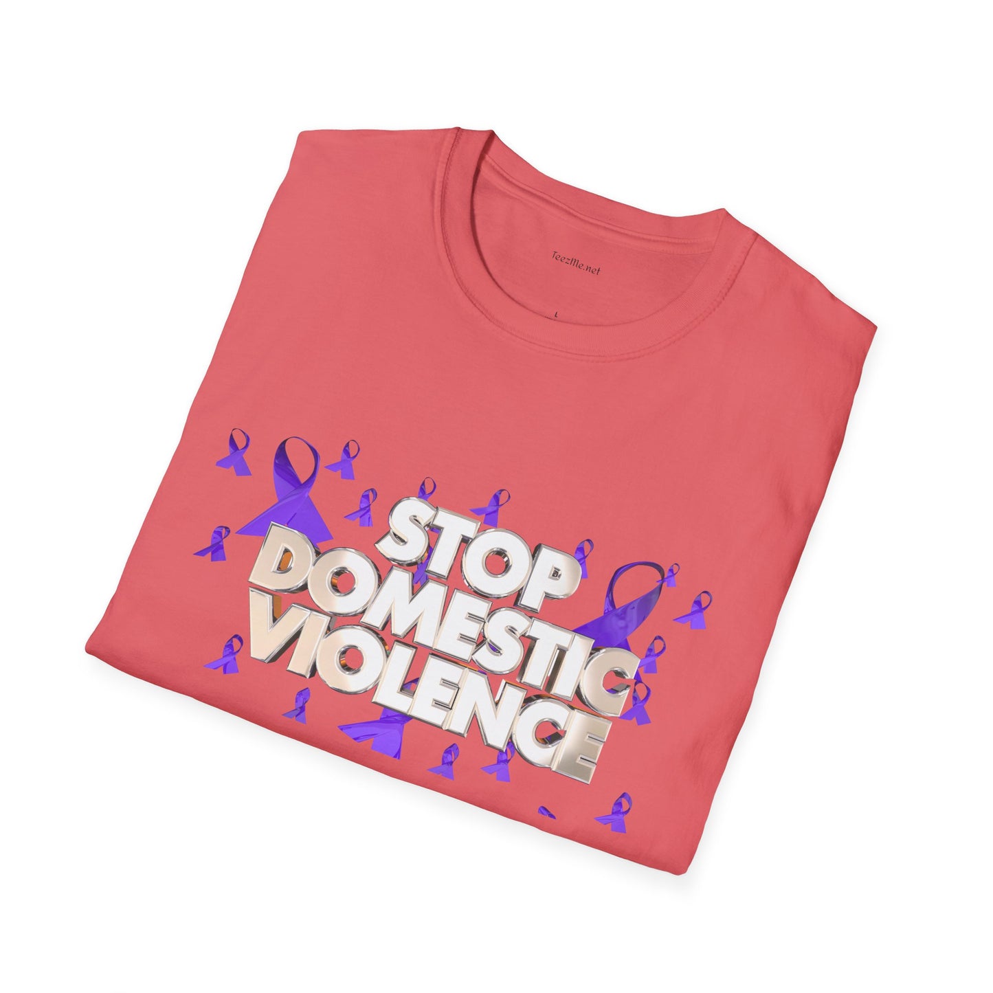 STOP DOMESTIC VIOLENCE - Unisex Softstyle T-Shirt 100% Cotton Graphic
