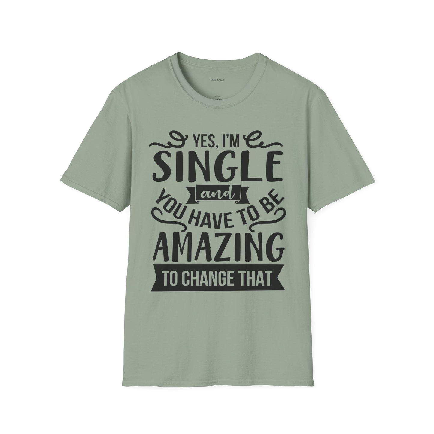Yes, I'm Single  - Unisex Softstyle T-Shirt 100% Cotton Graphic