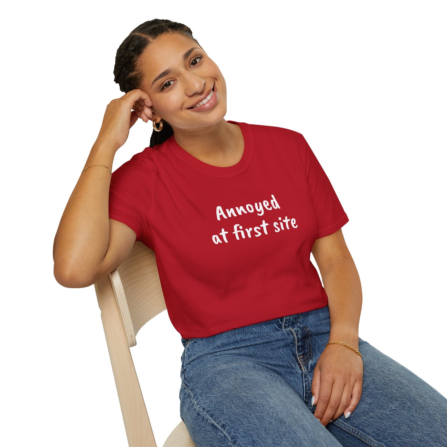 Annoyed at first site - Unisex Softstyle T-Shirt 100% Cotton Graphic