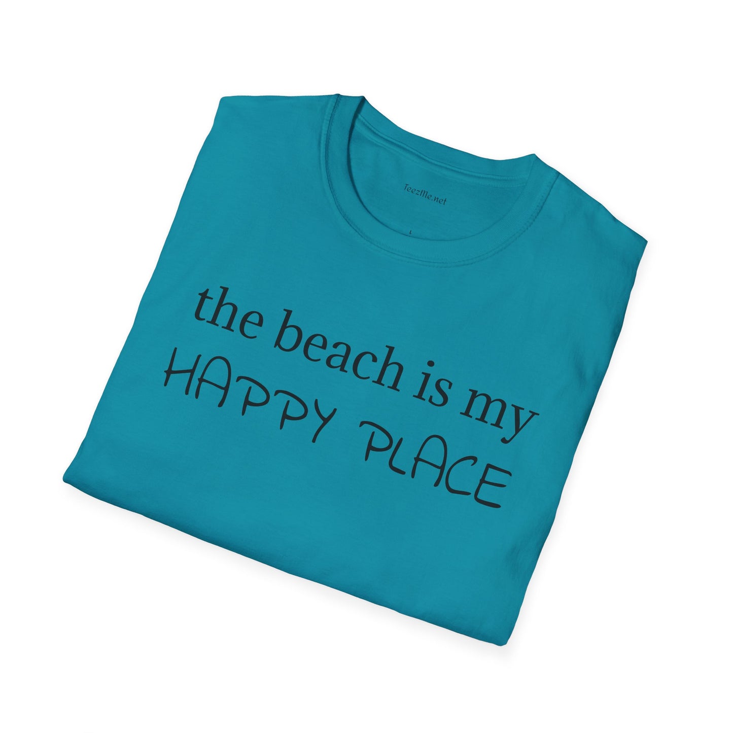 The beach is my happy place - Unisex Softstyle T-Shirt 100% Cotton Graphic