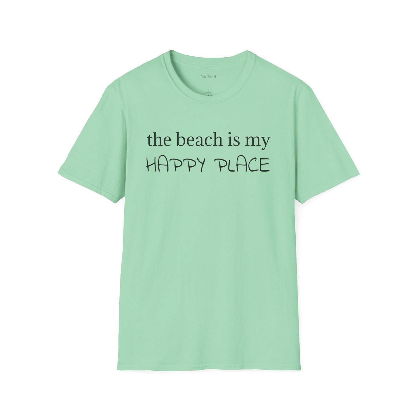 The beach is my happy place - Unisex Softstyle T-Shirt 100% Cotton Graphic