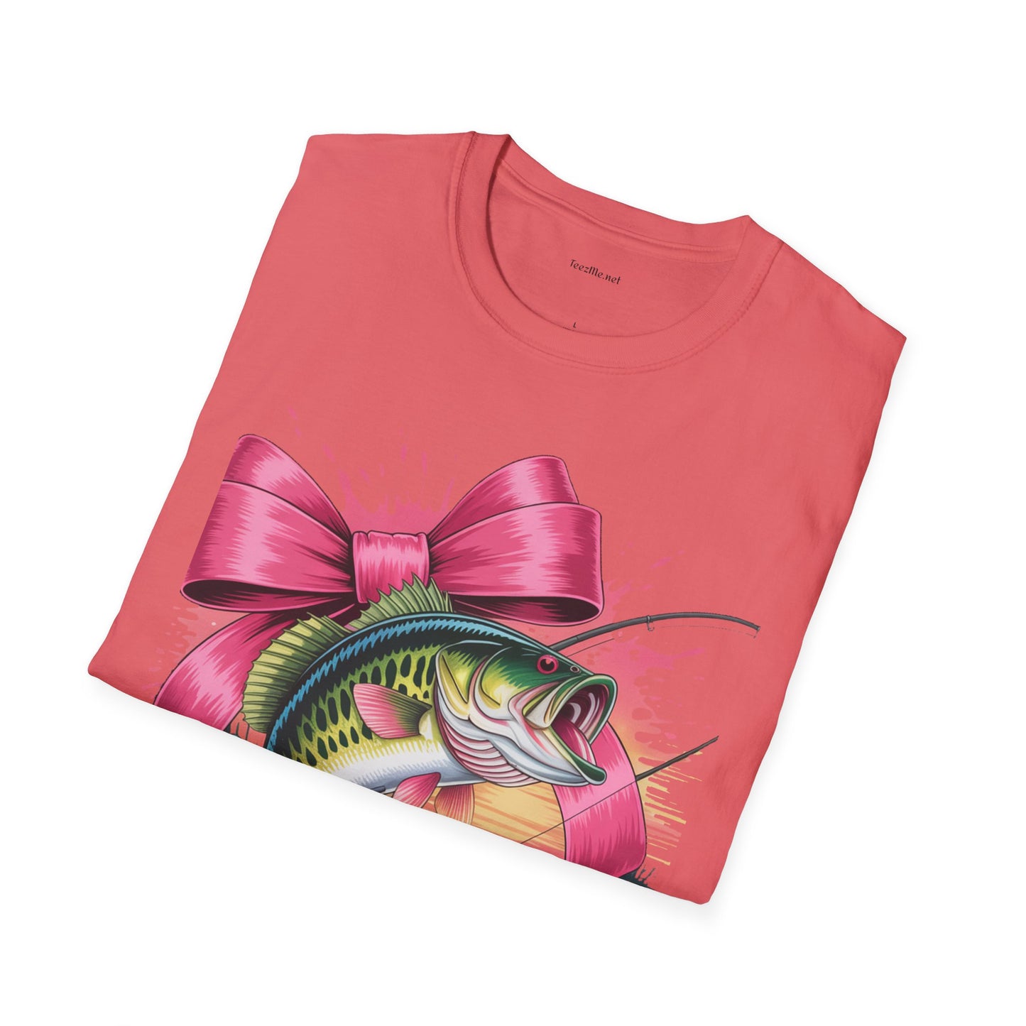 Fishing Girl - Unisex Softstyle T-Shirt 100% Cotton Graphic
