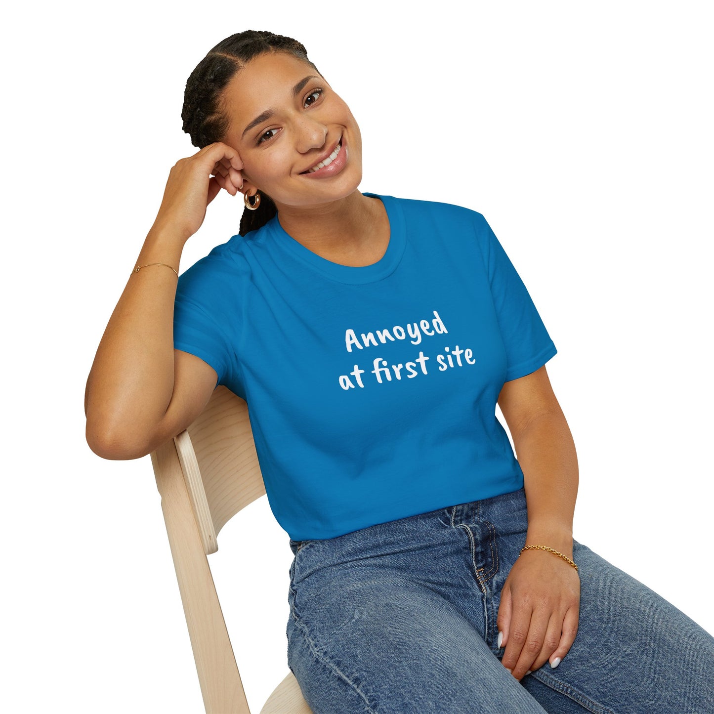 Annoyed at first site - Unisex Softstyle T-Shirt 100% Cotton Graphic