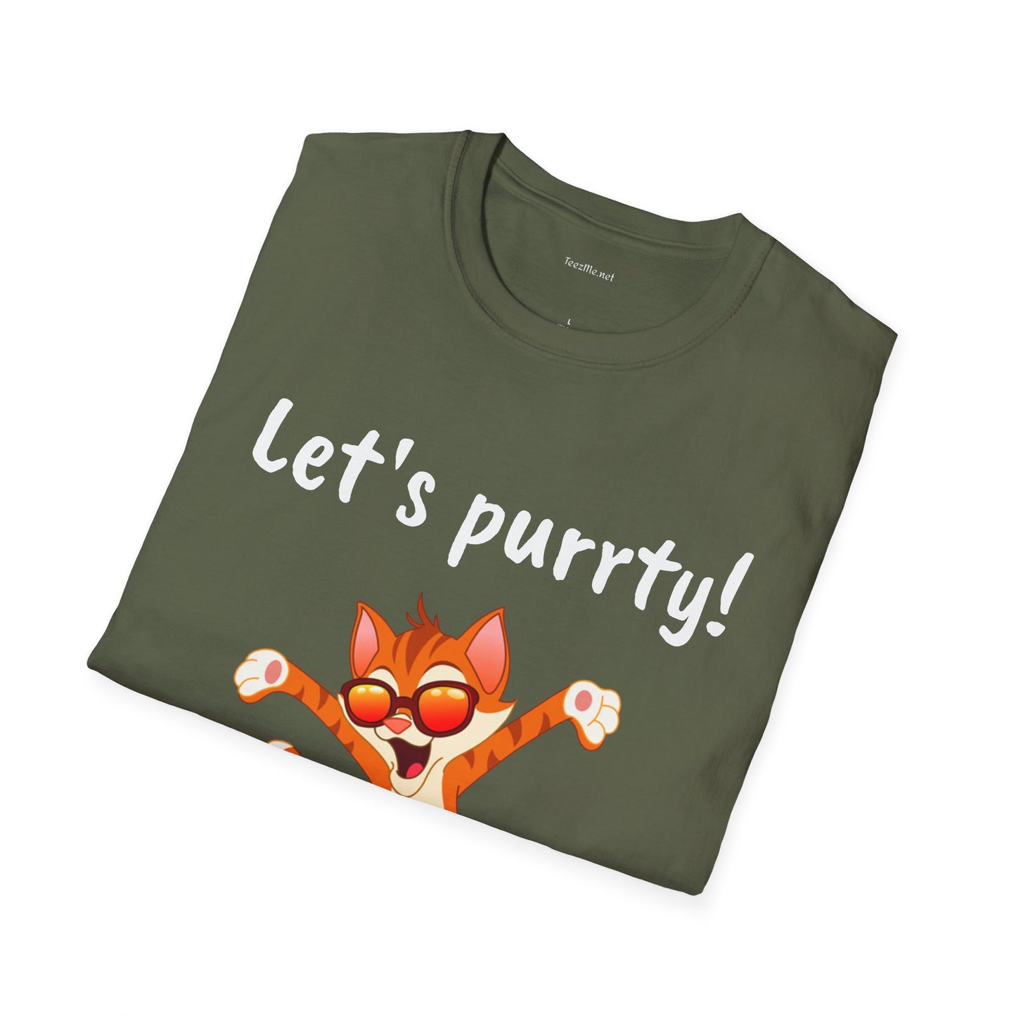 Let's purrty! - Unisex Softstyle T-Shirt 100% Cotton Graphic
