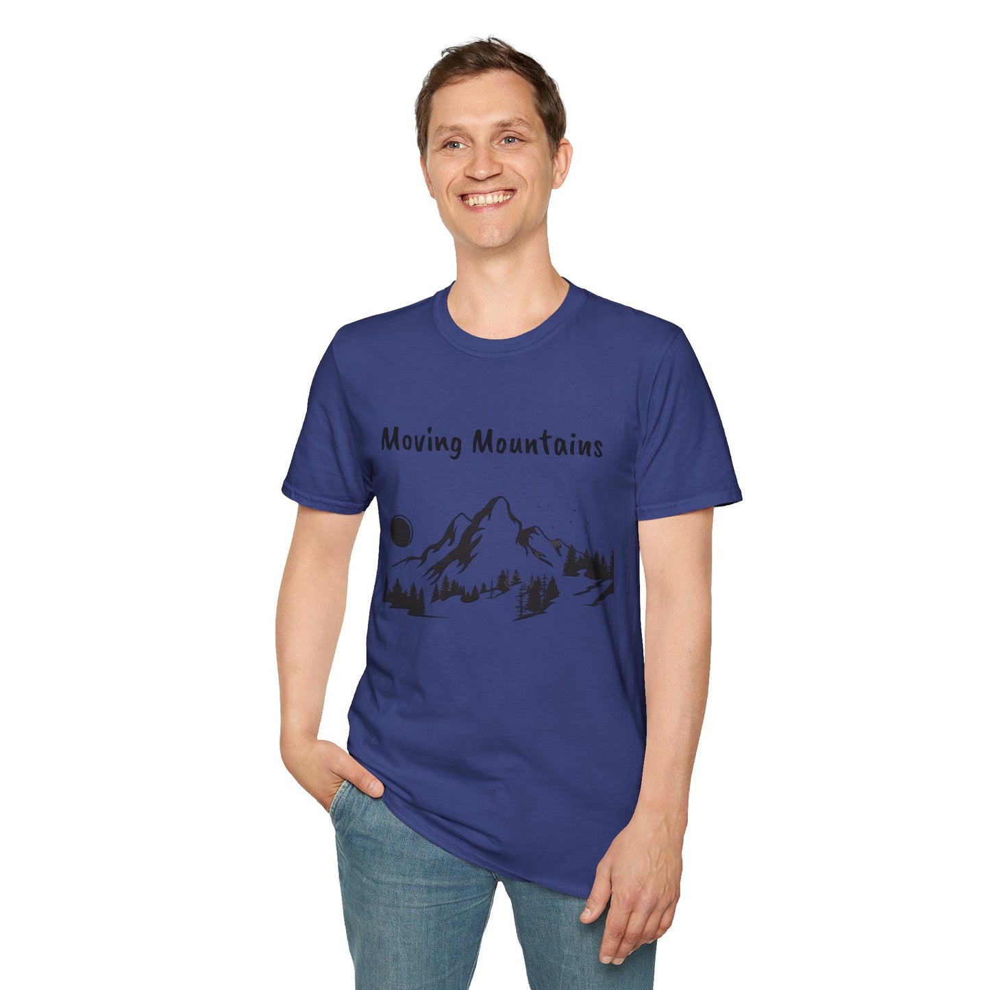 Moving Mountains - Unisex Softstyle T-Shirt 100% Cotton Graphic