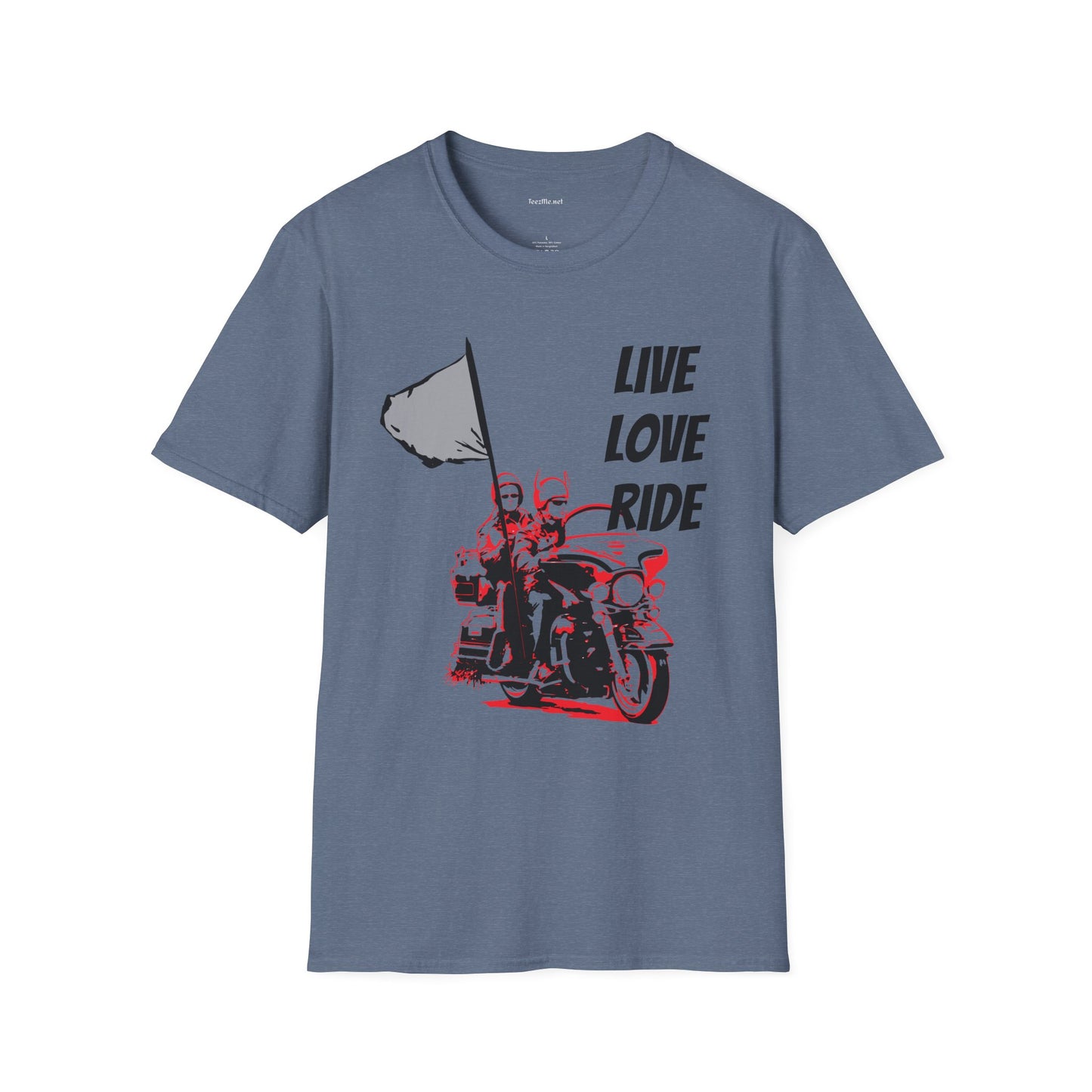 Live Love Ride - Unisex Softstyle T-Shirt 100% Cotton Graphic Motorcycle Harley