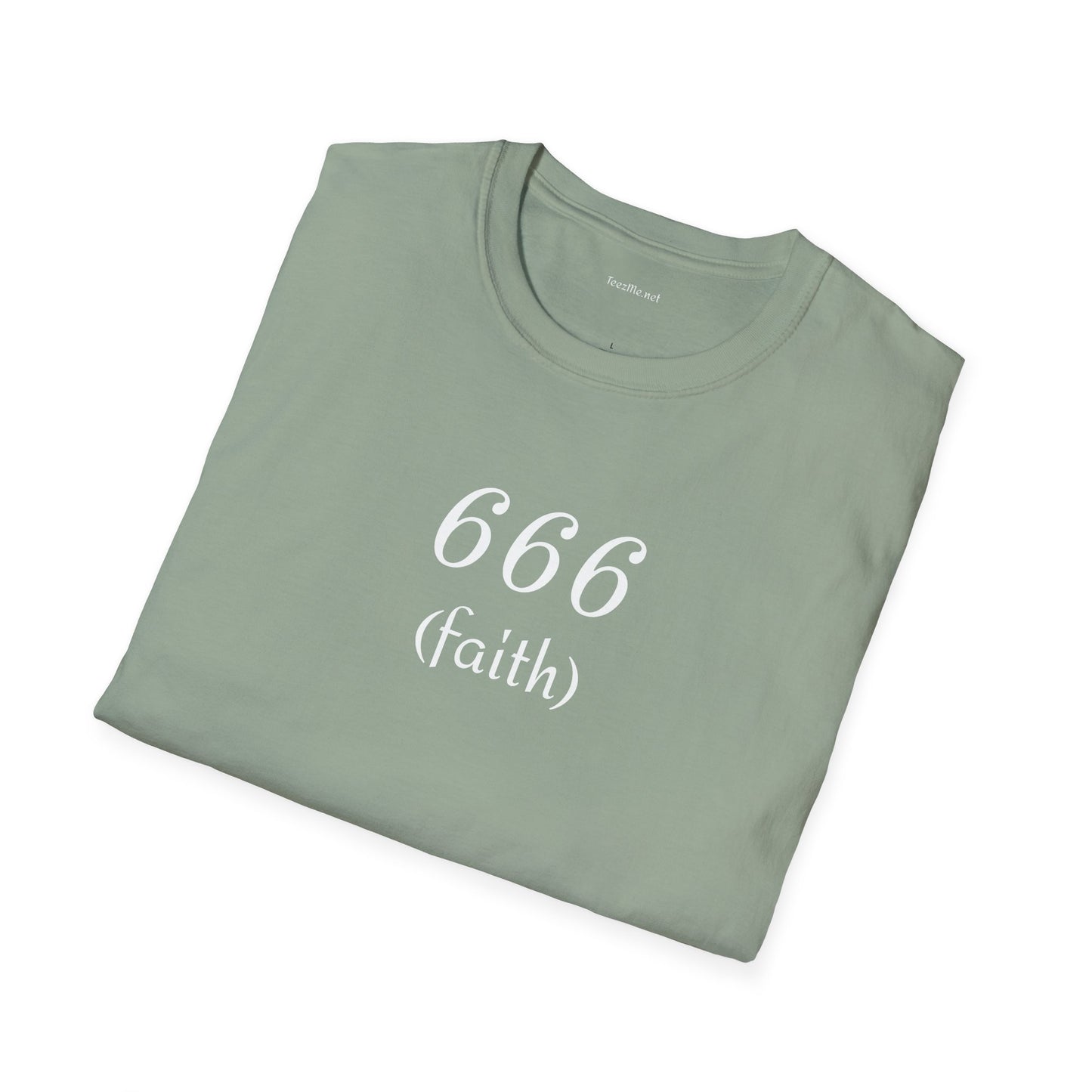 666 (faith) - Unisex Softstyle T-Shirt 100% Cotton Graphic #angel numbers