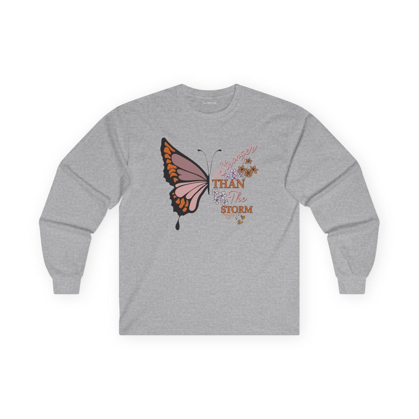 Stronger than the Storm with Butterfly Unisex Ultra Cotton Long Sleeve Tee
