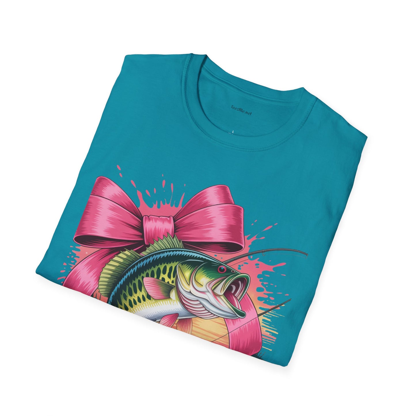 Fishing Girl - Unisex Softstyle T-Shirt 100% Cotton Graphic