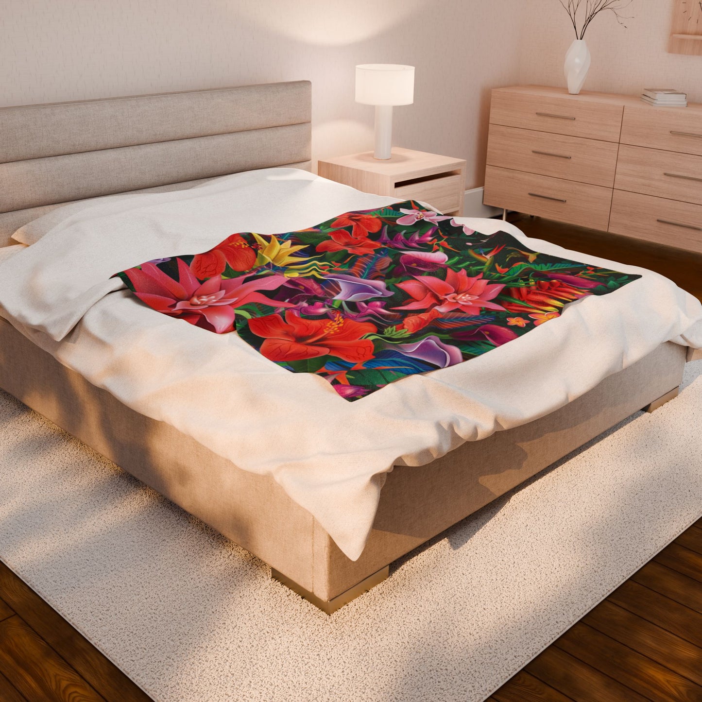 Tropical Dreams Velveteen Plush Blanket