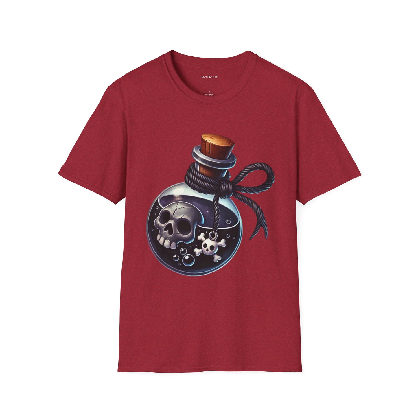 Potion with Skeleton Unisex Soft T-Shirt 100% Cotton Graphic