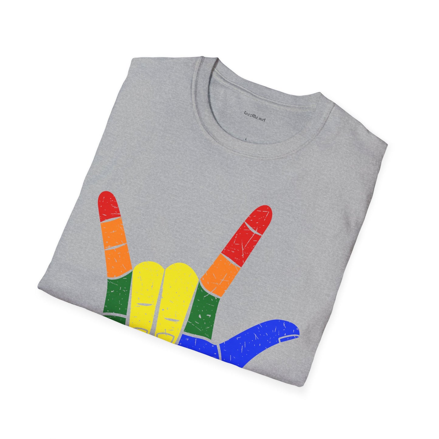 ASL Love LGBT  - Unisex Softstyle T-Shirt 100% Cotton Graphic