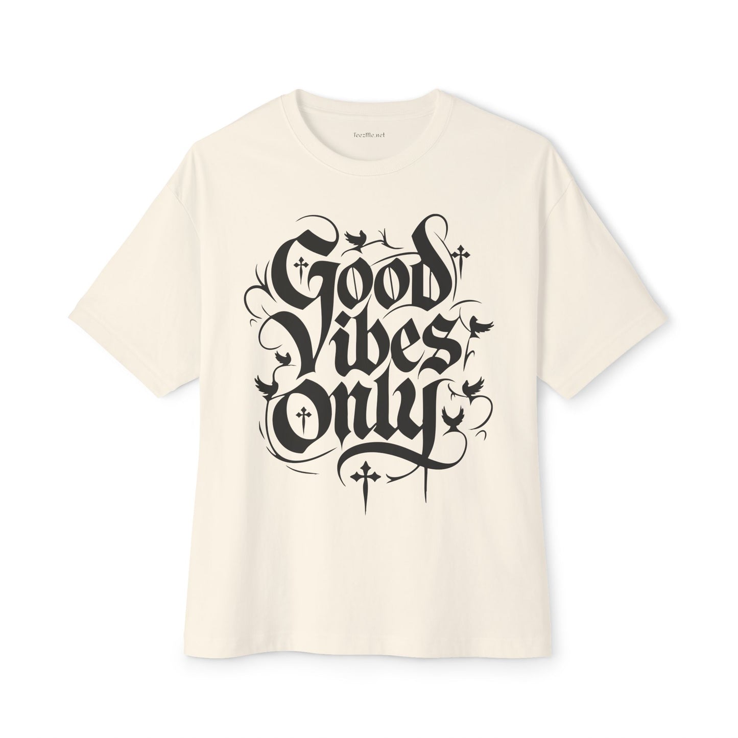 Good Vibes Only Goth Unisex Oversized Boxy Tee