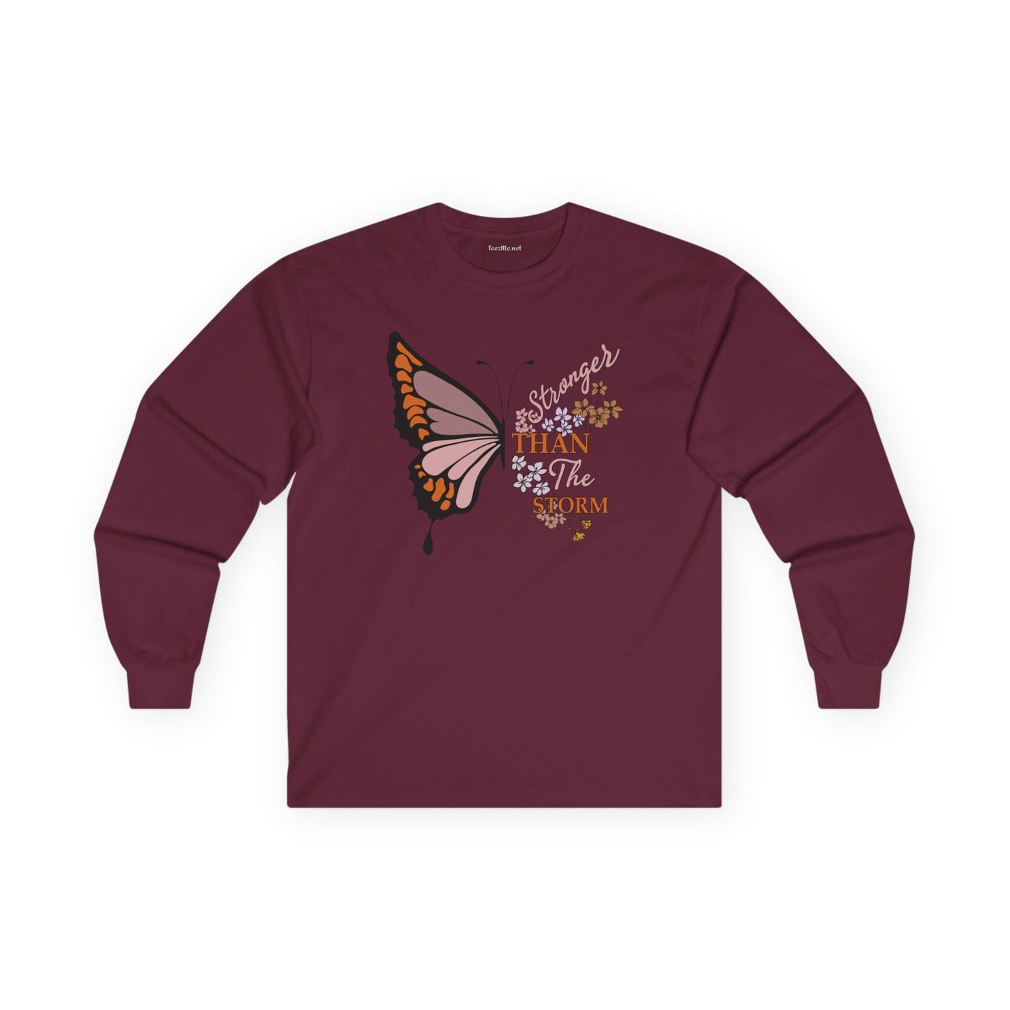Stronger than the Storm with Butterfly Unisex Ultra Cotton Long Sleeve Tee