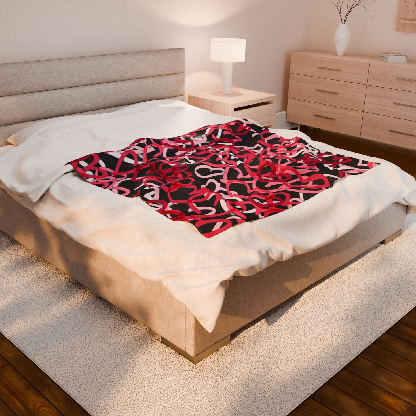 Hearts for Her - Velveteen Plush Blanket