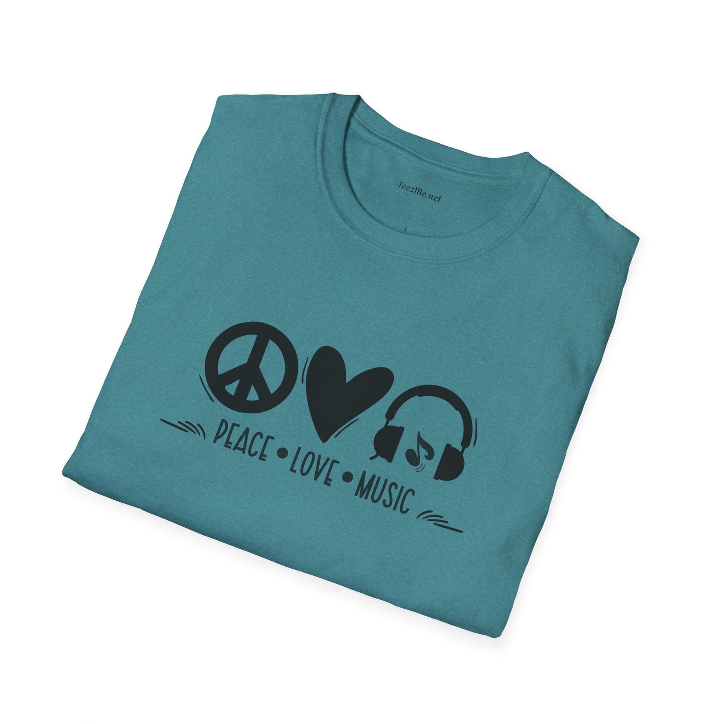 Peace Love Music - Unisex Softstyle T-Shirt 100% Cotton Graphic